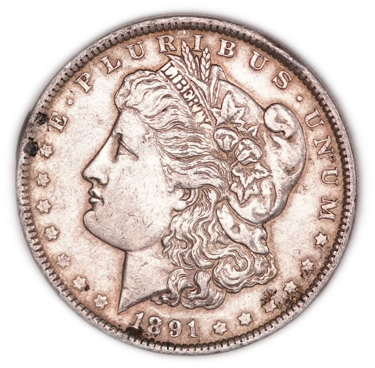 United States - 1891 Morgan $1 - Philadelphia Mint - .900 Silver, 26.71 g Gross Weight (24.04 g Net Silver, 0.7729 ... - 1 0