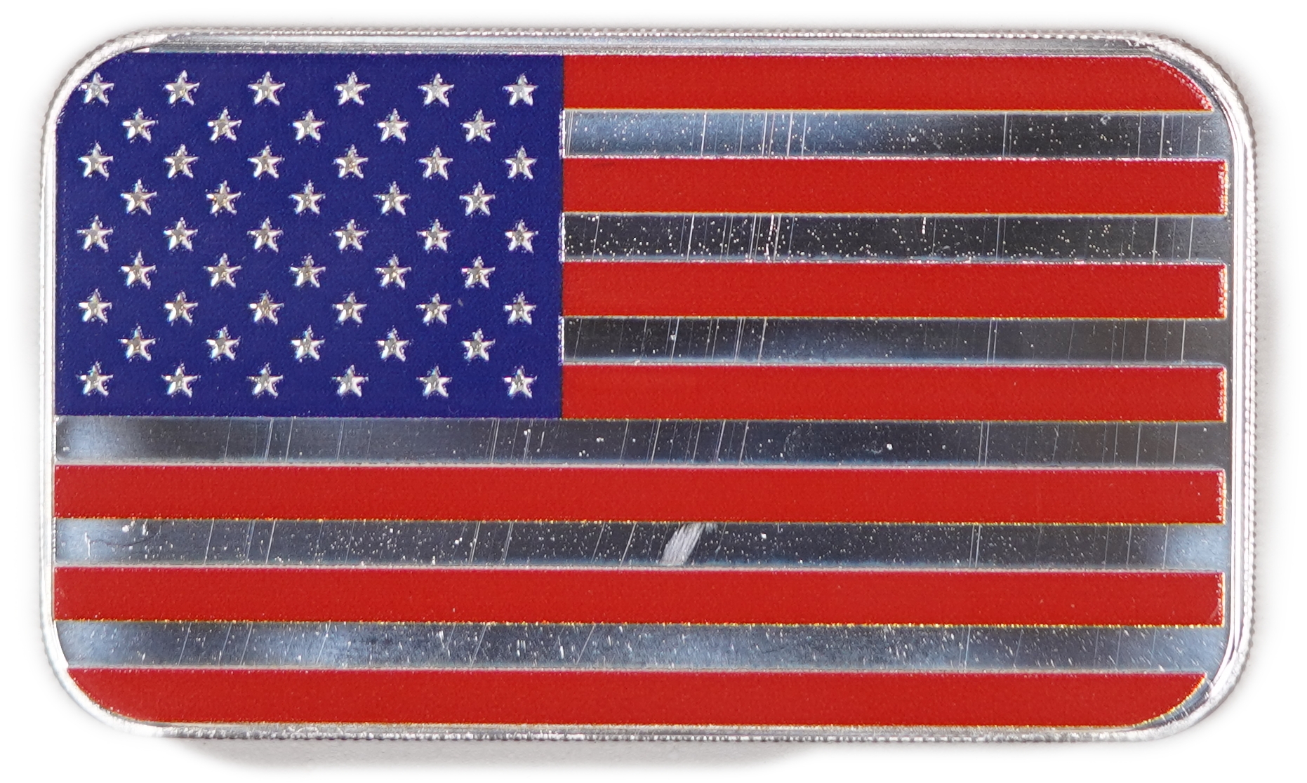 USA - Colorized United States Flag Silver Bar - Scottsdale Mint - .999 Silver, 1 Troy Ounce (31.1 g) - 1 0