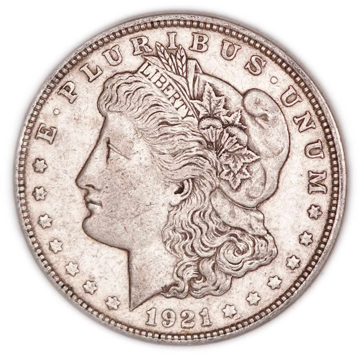 USA - 1921-D Morgan 1 Dollar - Denver Mint - .900 Silver, 26.71 g (24.04 g Net Silver, 0.7728 Troy Oz.) - KM#110 - 1 0