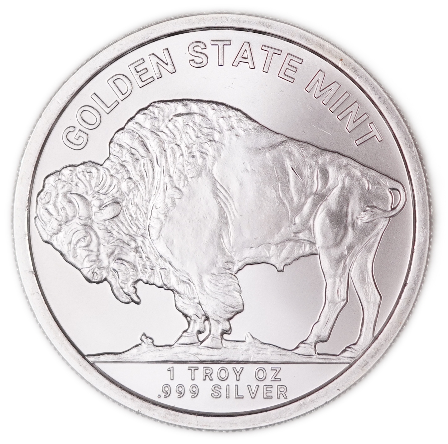 United States - Golden State Mint - 1 Troy Ounce Silver Round - American Buffalo / Native American - .999 Silver ... - 1 0