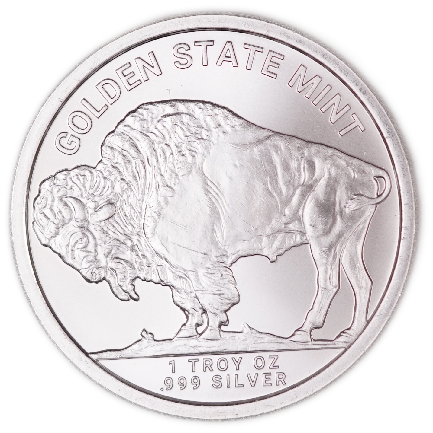 United States - Golden State Mint - 1 Troy Ounce Silver Round - American Buffalo / Native American - .999 Silver ... - 1 0