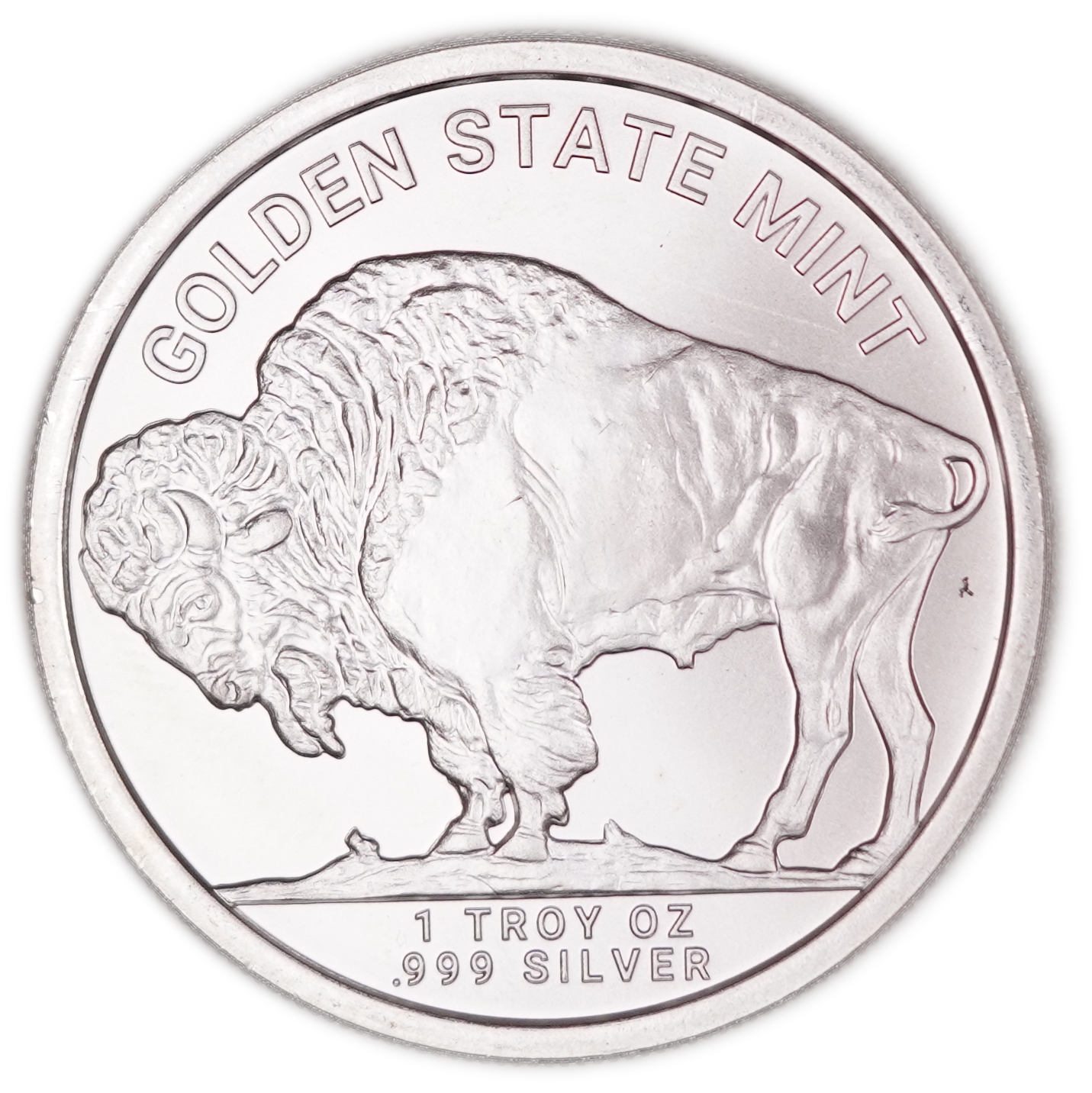 United States - Golden State Mint - 1 Troy Ounce Silver Round - American Buffalo / Native American - .999 Silver ... - 1 0