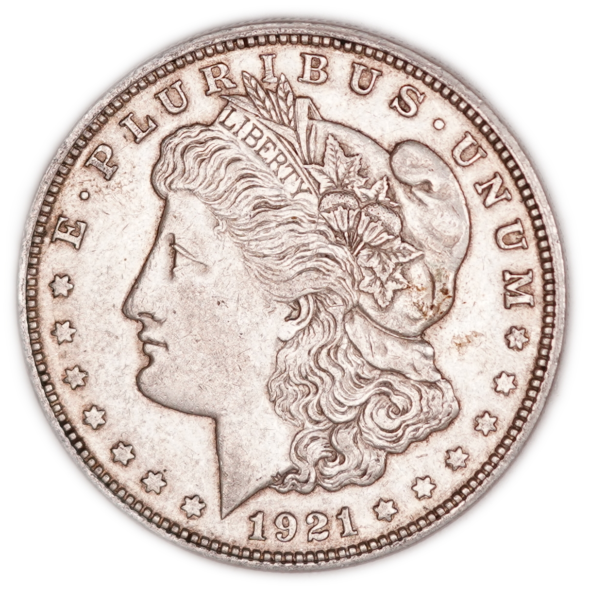 USA - 1921-D Morgan 1 Dollar - Denver Mint - .900 Silver, 26.70 g (24.03 g Net Silver, 0.7726 Troy Oz.) - KM#110 - 1 0