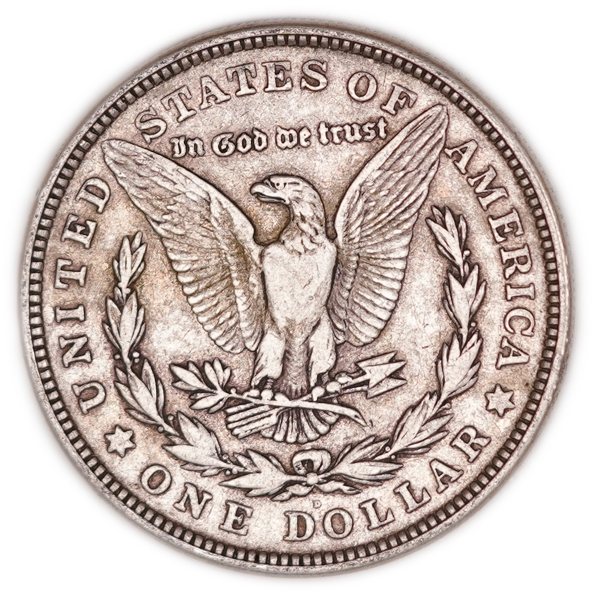 USA - 1921-D Morgan 1 Dollar - Denver Mint - .900 Silver, 26.72 g (24.05 g Net Silver, 0.7732 Troy Oz.) - KM#110 - 1 1