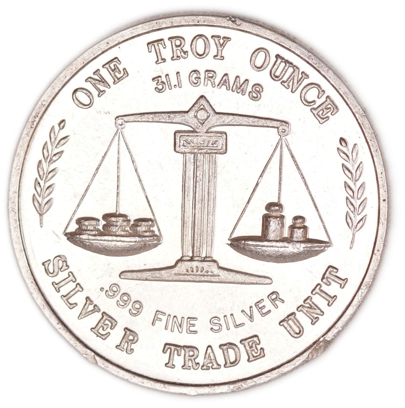 United States - Silver Trade Unit - 1 Troy Ounce Silver Round - Eagle, U.S. Flags and Balance Scales - .999 Silver ... - 1 1