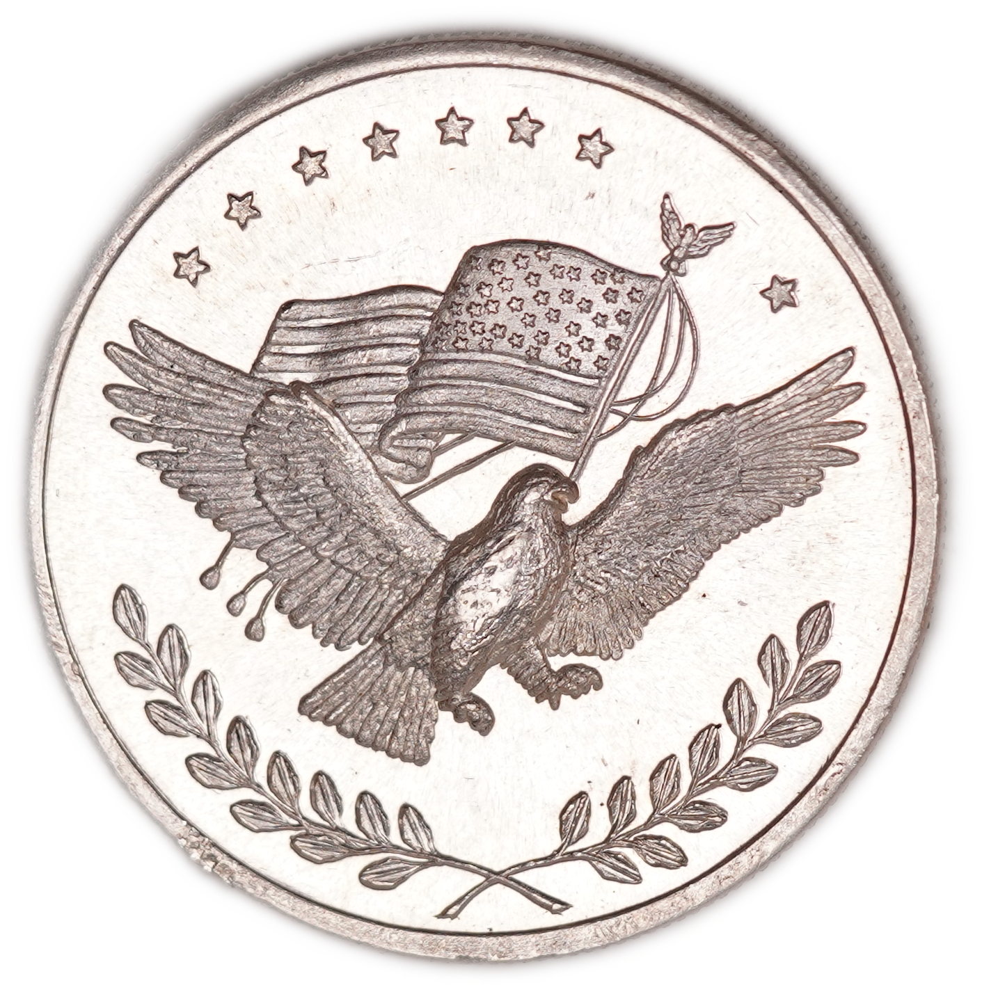 United States - Silver Trade Unit - 1 Troy Ounce Silver Round - Eagle, U.S. Flags and Balance Scales - .999 Silver ...