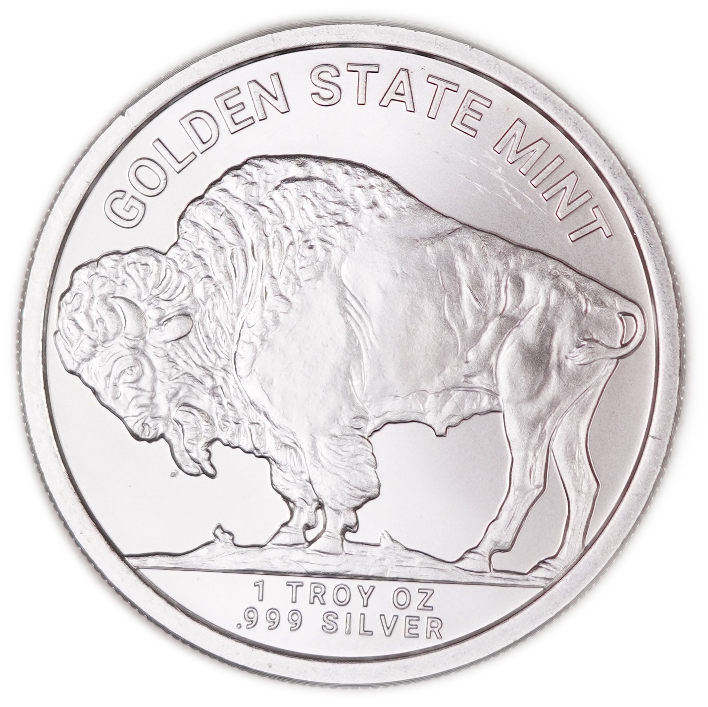 United States - Golden State Mint - 1 Troy Ounce Silver Round - American Buffalo / Native American - .999 Silver ... - 1 0
