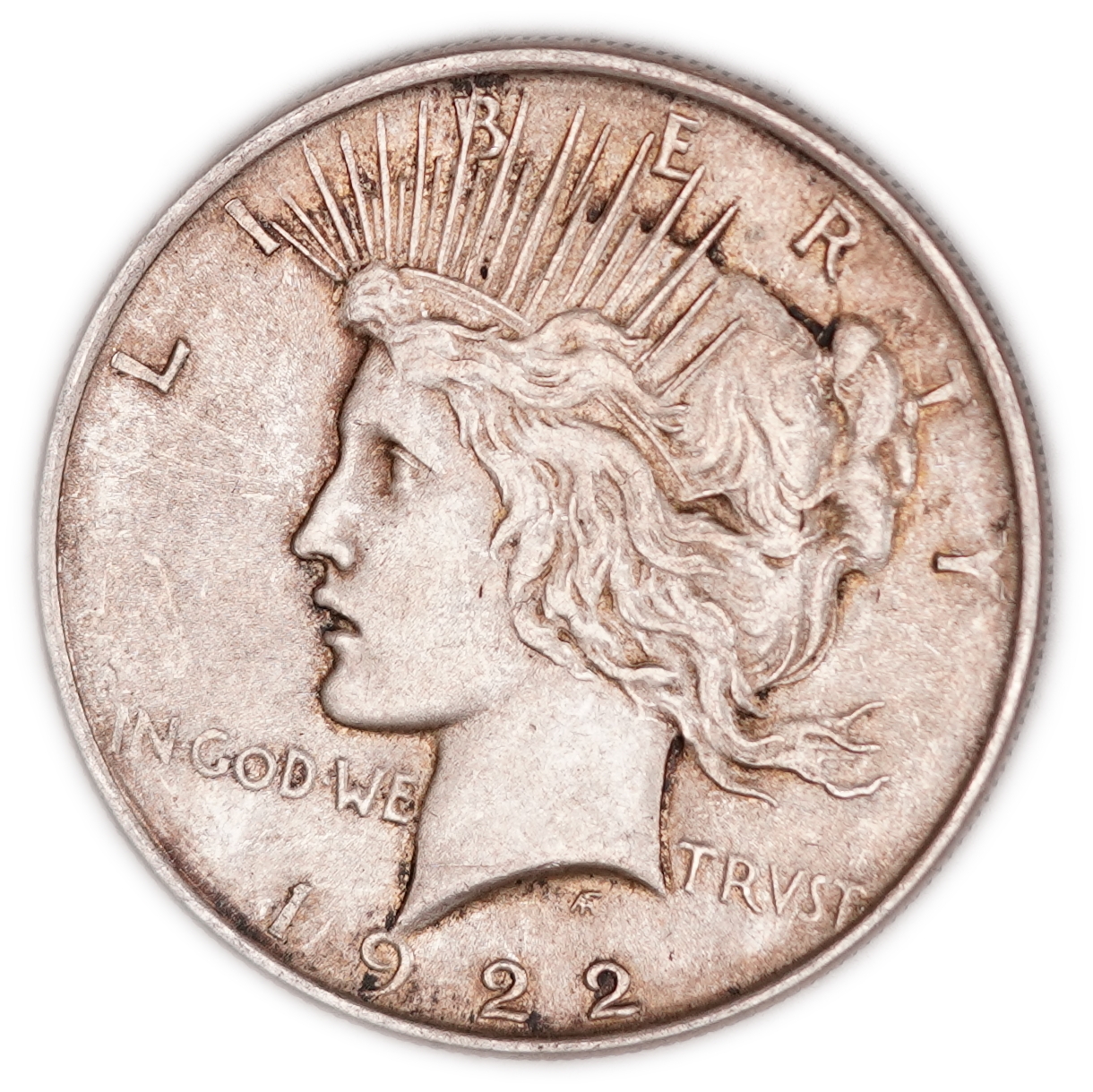 USA - 1922 Peace 1 Dollar - Philadelphia Mint - .900 Silver, Approx. 26.20 g (Approx. 23.58 g Net Silver, 0.7581 ... - 1 0