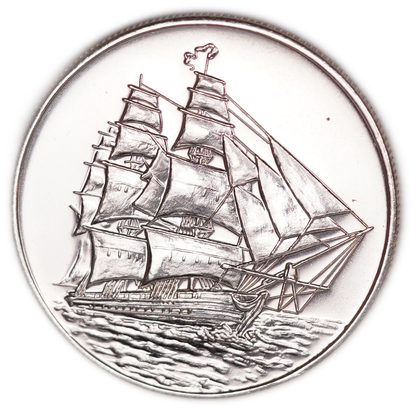 Silver Trade Unit - 1 Troy Ounce Silver Round - Sailing Ship and Balance Scales - .999 Silver, 31.1 g - 1 Troy Ounce - 1 0