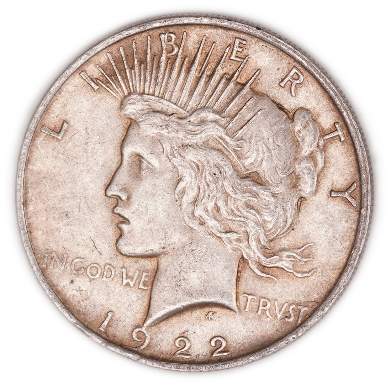 USA - 1922 Peace 1 Dollar - Philadelphia Mint - .900 Silver, Approx. 26.20 g (Approx. 23.58 g Net Silver, 0.7581 ... - 1 0
