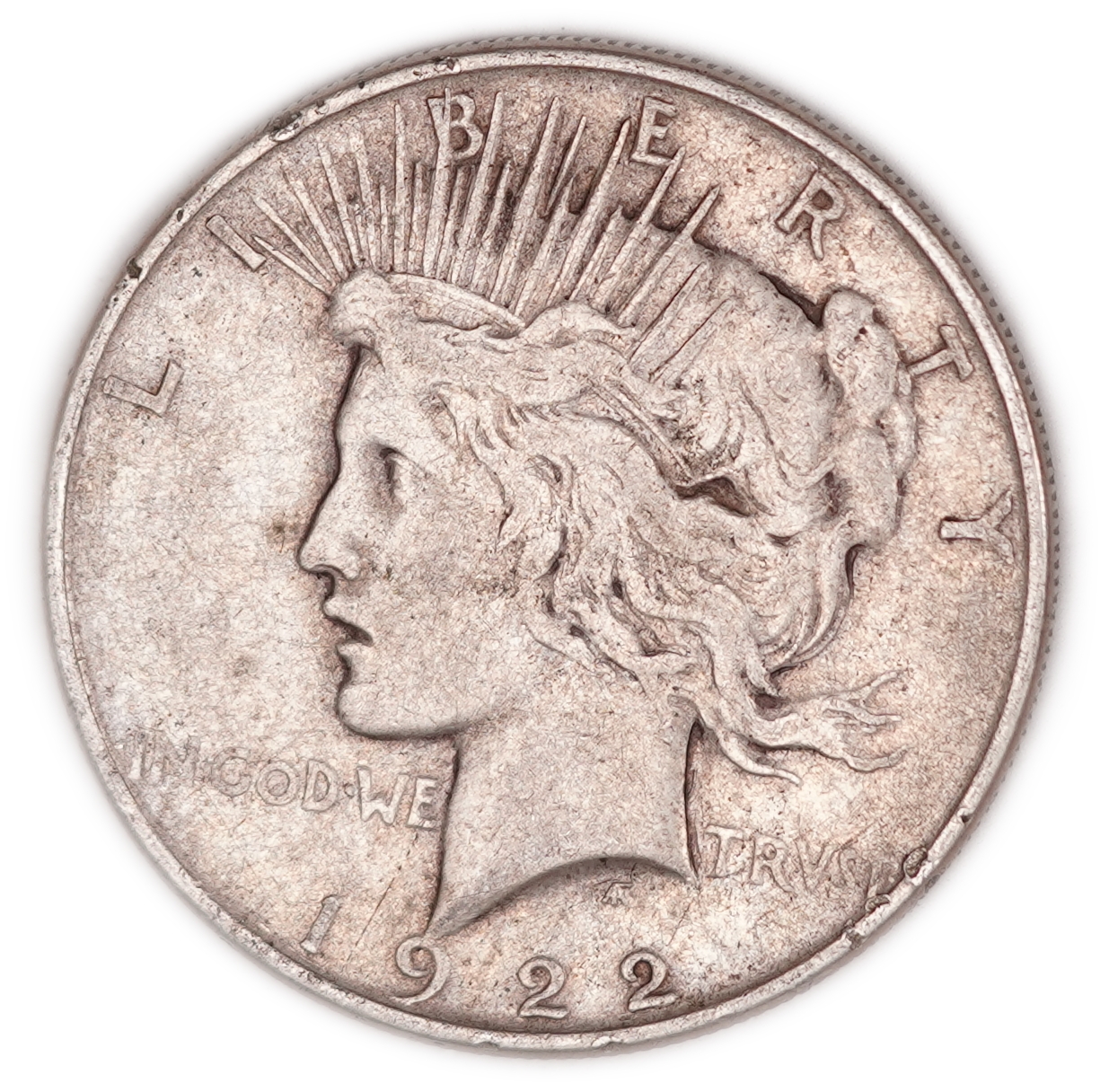 USA - 1 Dollar Peace 1922 - Philadelphia Mint - .900 Silver, Approx. 25.94 g (Approx. 23.34 g Net Silver, 0.7505 ...