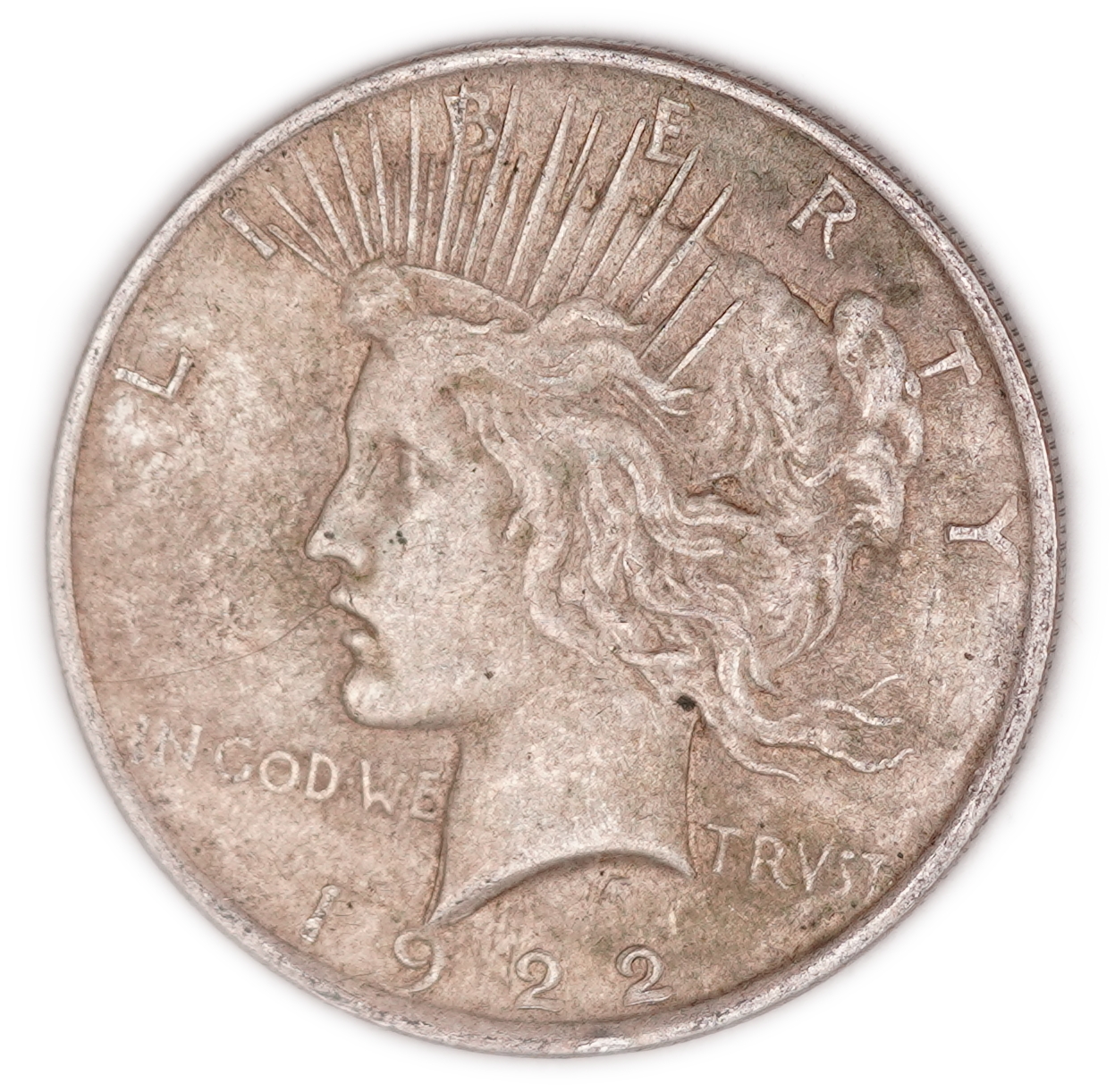 USA - 1 Dollar Peace 1922 - Philadelphia Mint - .900 Silver, Approx. 25.94 g (Approx. 23.34 g Net Silver, 0.7505 ...