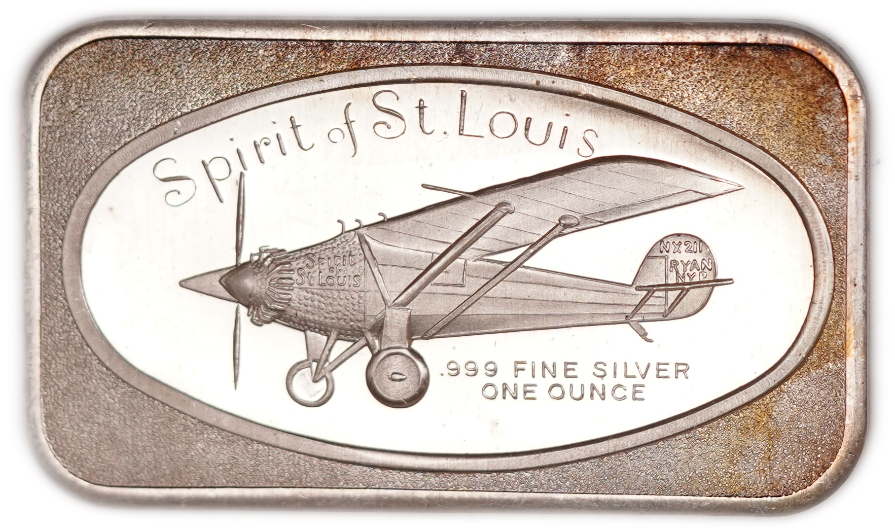 USA - "Spirit of St. Louis" Silver Ingot - Charles Lindbergh's Aircraft - .999 Fine Silver, 31.103 g, 1 Troy Oz. - 1 0