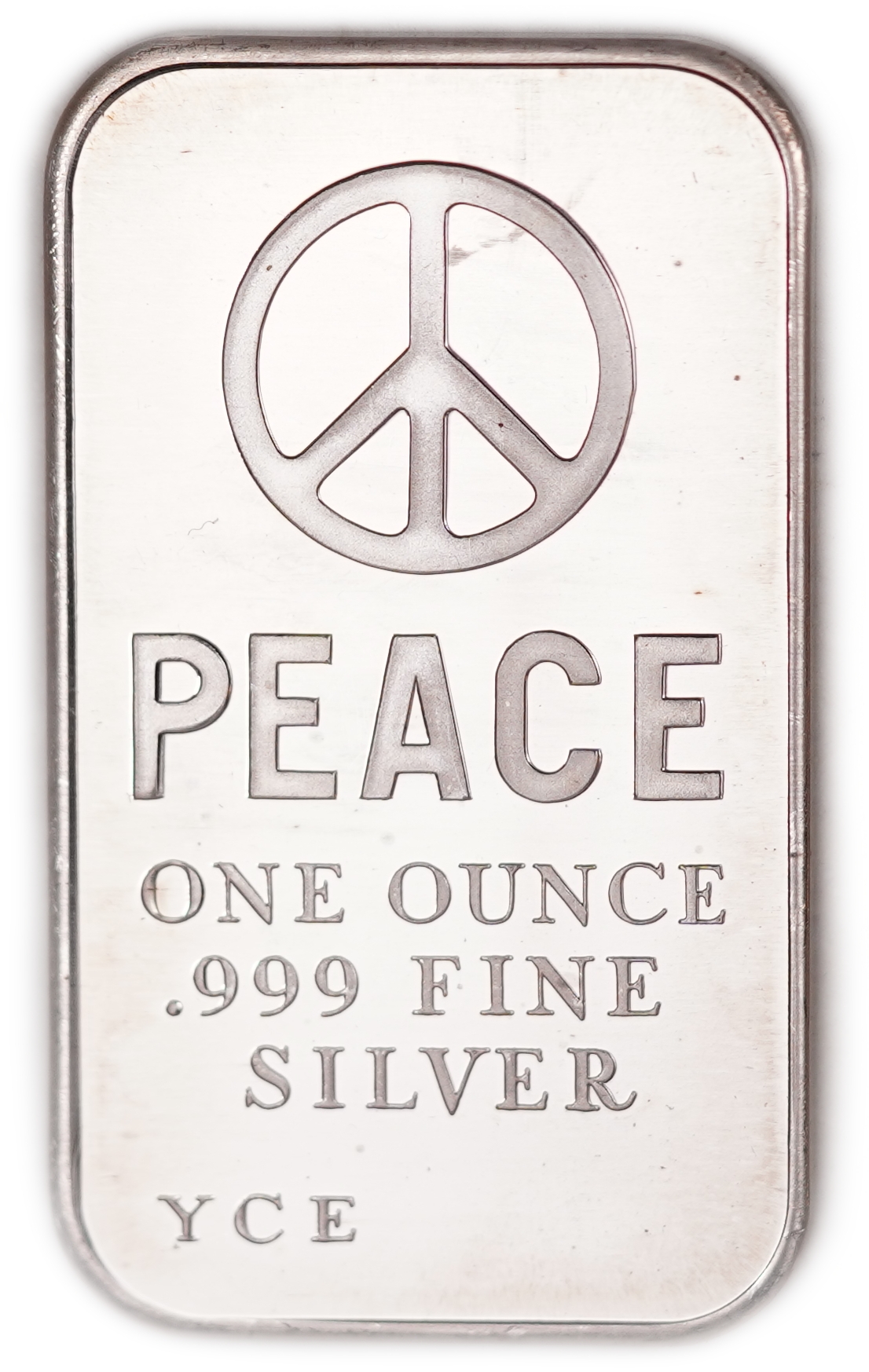 USA - "PEACE" Silver Ingot - Peace Symbol - YCE - .999 Fine Silver, 31.103 g, 1 Troy Oz. - 1 0