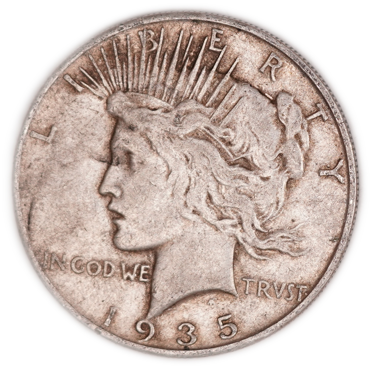 USA - 1 Dollar Peace 1935-S - San Francisco Mint - .900 Silver, 26.60 g (23.94 g Net Silver, 0.7697 Troy Oz.) - KM#150 - 1 0