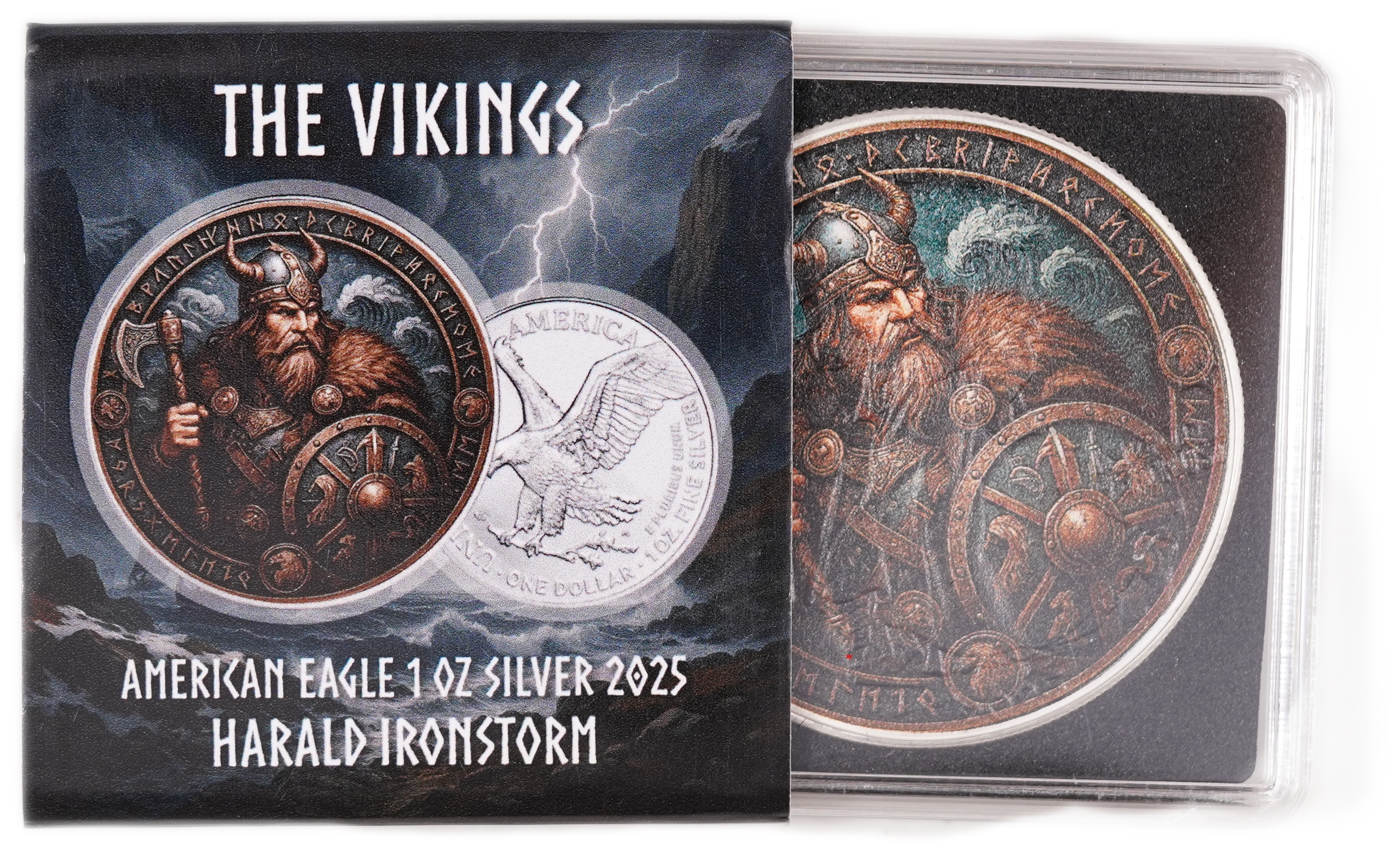USA - 1 Dollar 2025 American Silver Eagle - The Vikings "Harald Ironstorm" Edition - Viking Warrior with Axe and ... - 1 2