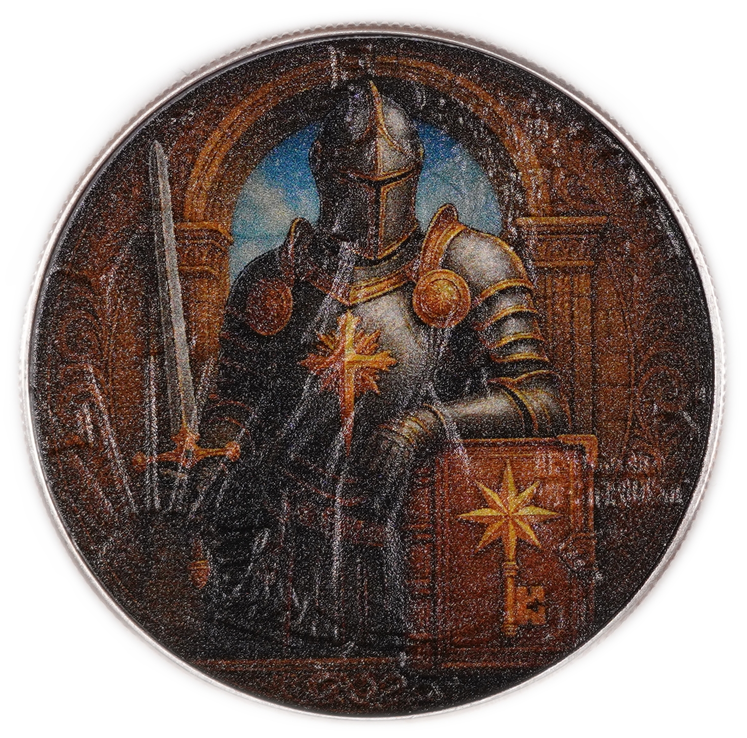 USA - 1 Dollar 2025 American Silver Eagle - Knights of Honour "Oathkeeper" Edition - Knight with Sword and Shield - ... - 1 0