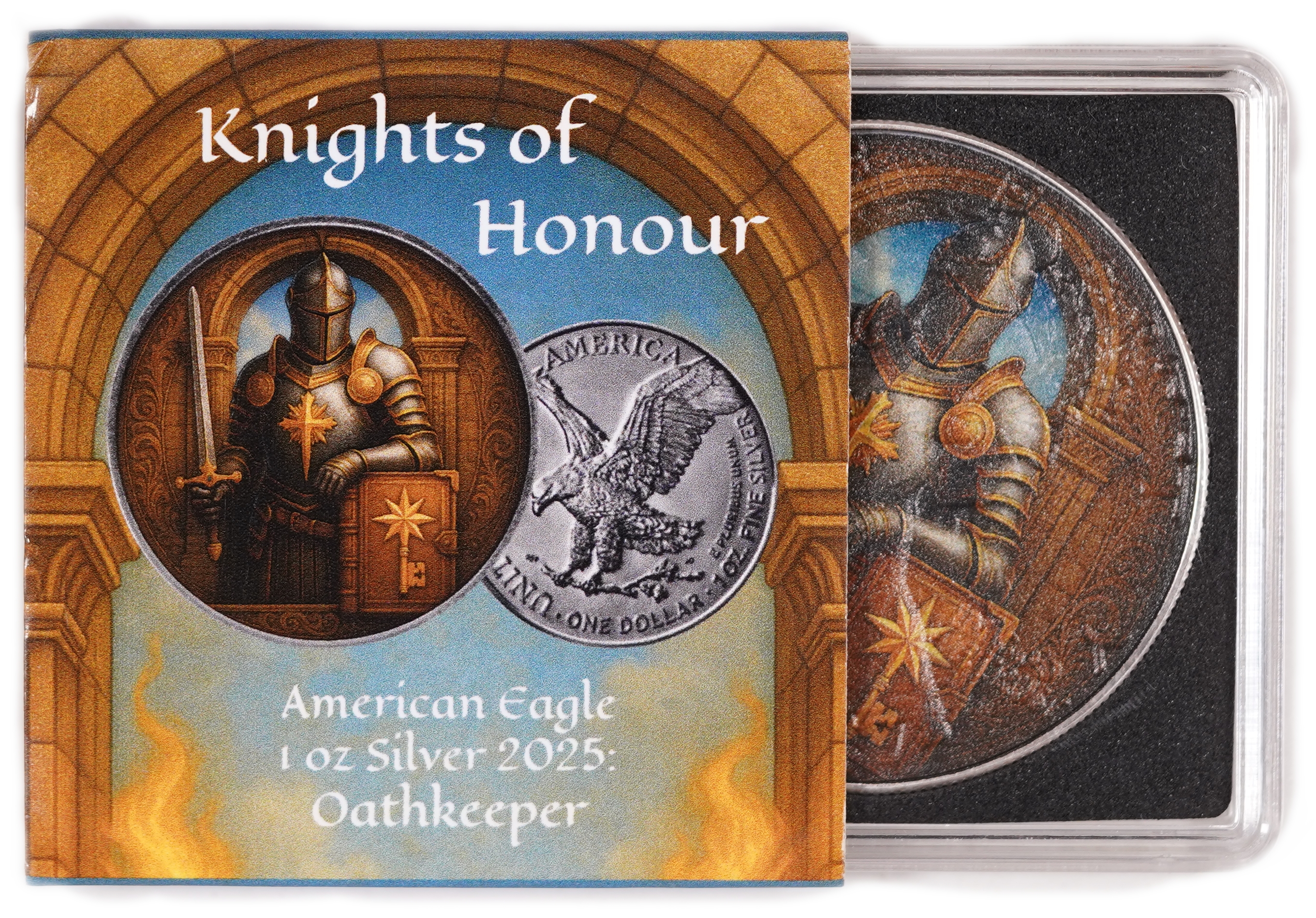 USA - 1 Dollar 2025 American Silver Eagle - Knights of Honour "Oathkeeper" Edition - Knight with Sword and Shield - ... - 1 2