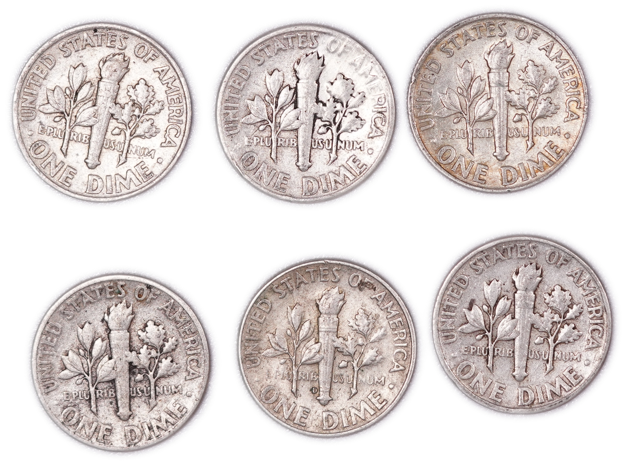 United States - Group of 18 10-Cent Coins - 17 Roosevelt Dimes & 1 Mercury Dime - .900 Silver - Total Weight 42.10 ... - 1 5