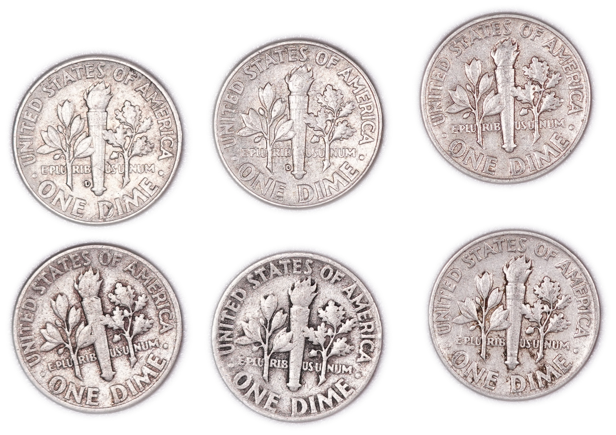 United States - Group of 18 10-Cent Coins - 17 Roosevelt Dimes & 1 Mercury Dime - .900 Silver - Total Weight 42.10 ... - 1 3