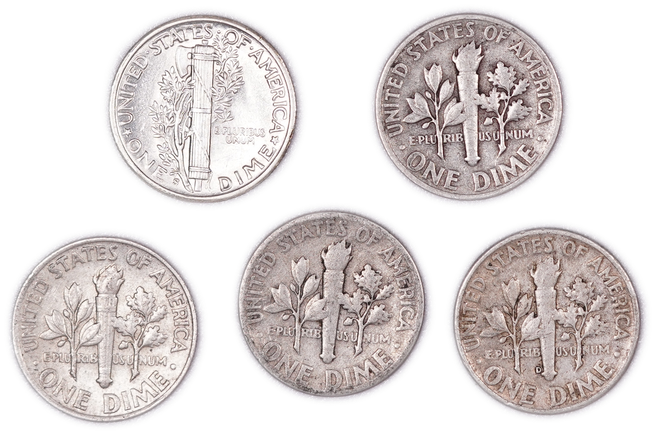 United States - Group of 18 10-Cent Coins - 17 Roosevelt Dimes & 1 Mercury Dime - .900 Silver - Total Weight 42.10 ... - 1 7