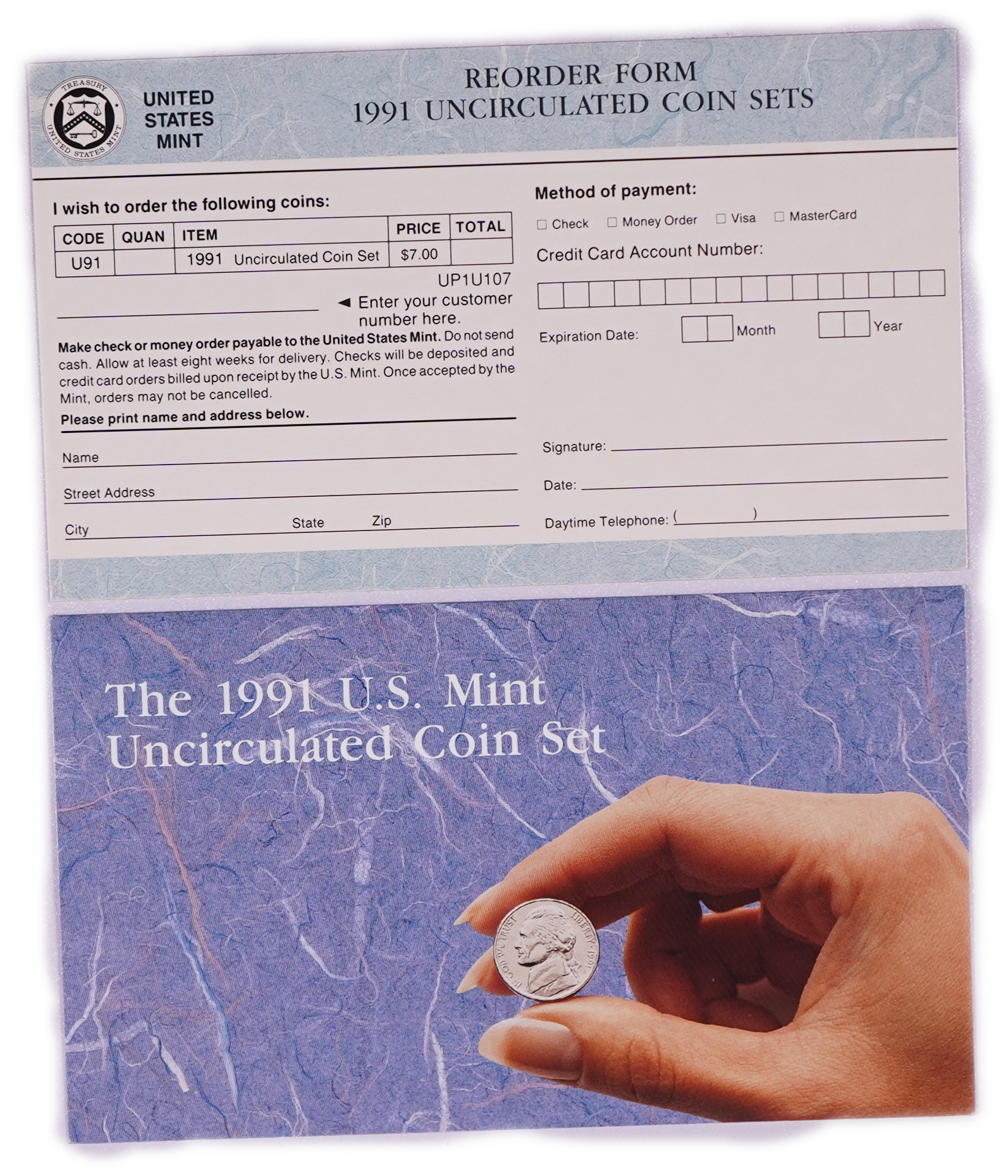 United States -Lot of 3 Official 1991 U.S. Mint Uncirculated Coin Sets - Each Set with Two 6-Piece Packs, Total 36 ... - 1 4