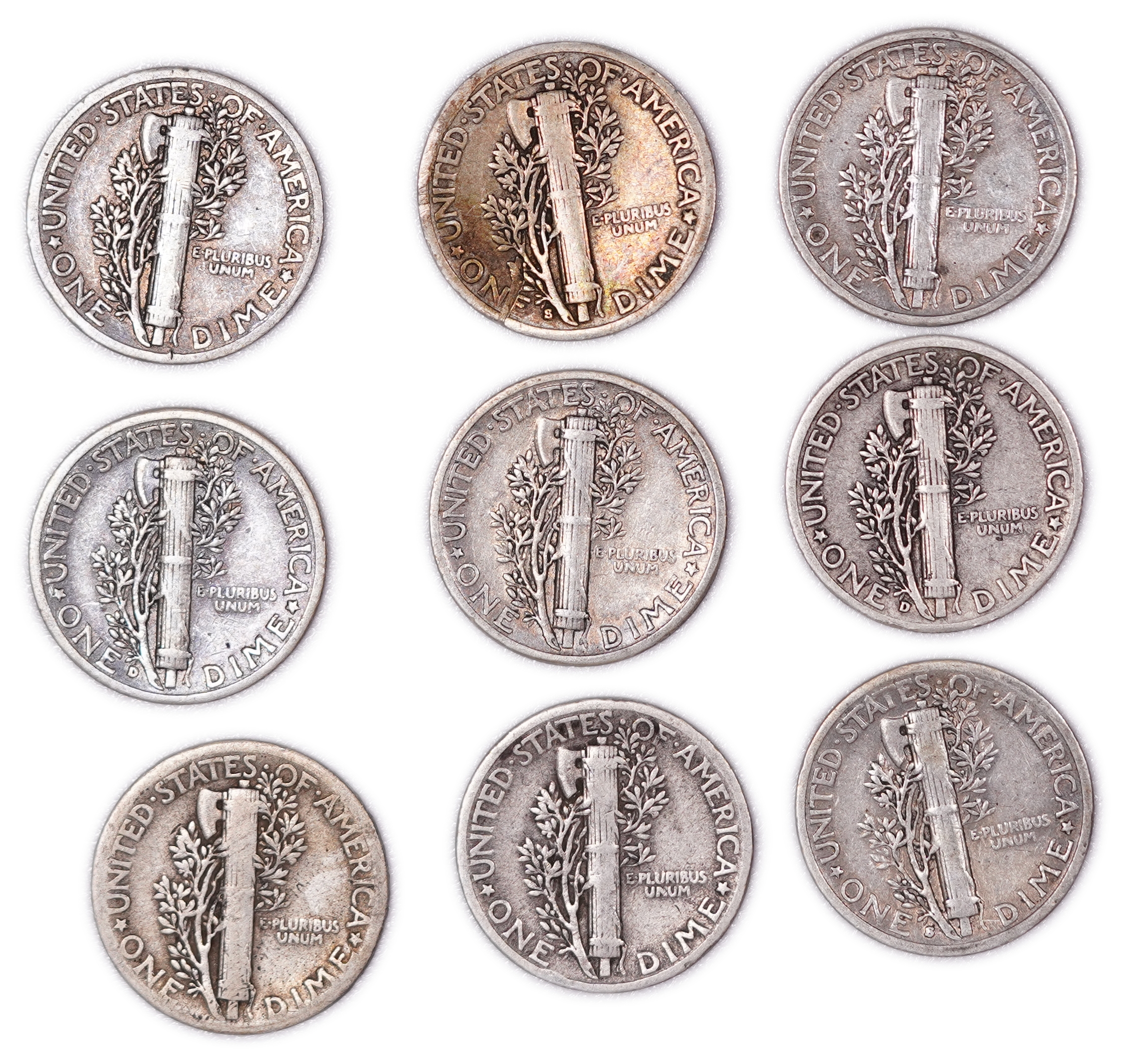 United States - Group of 28 Mercury Dimes - .900 Silver - Total Weight 68.45 g (Approx. 61.61 g Net Silver, Approx. ... - 1 3