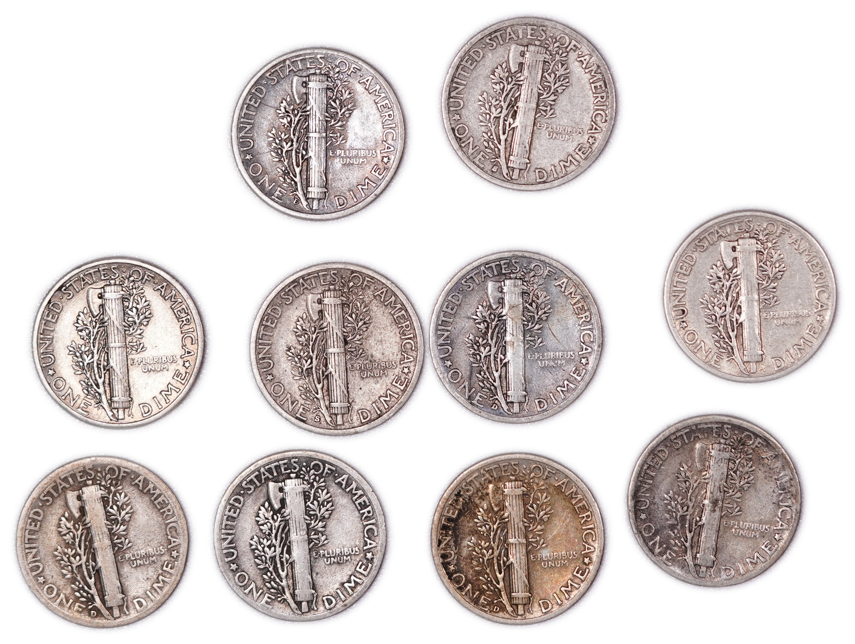 United States - Group of 28 Mercury Dimes - .900 Silver - Total Weight 68.45 g (Approx. 61.61 g Net Silver, Approx. ... - 1 7