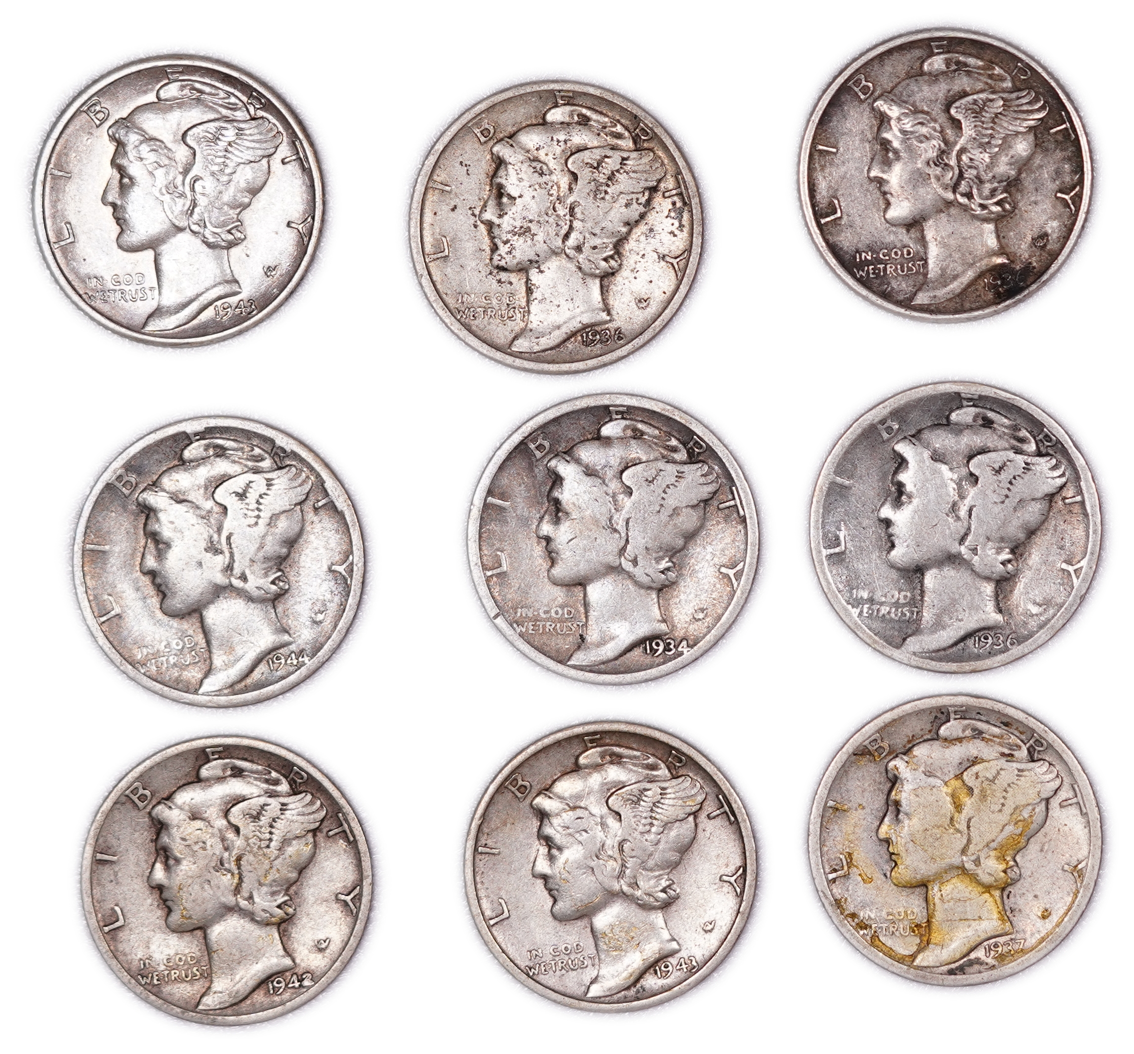 United States - Group of 28 Mercury Dimes - .900 Silver - Total Weight 68.45 g (Approx. 61.61 g Net Silver, Approx. ... - 1 4