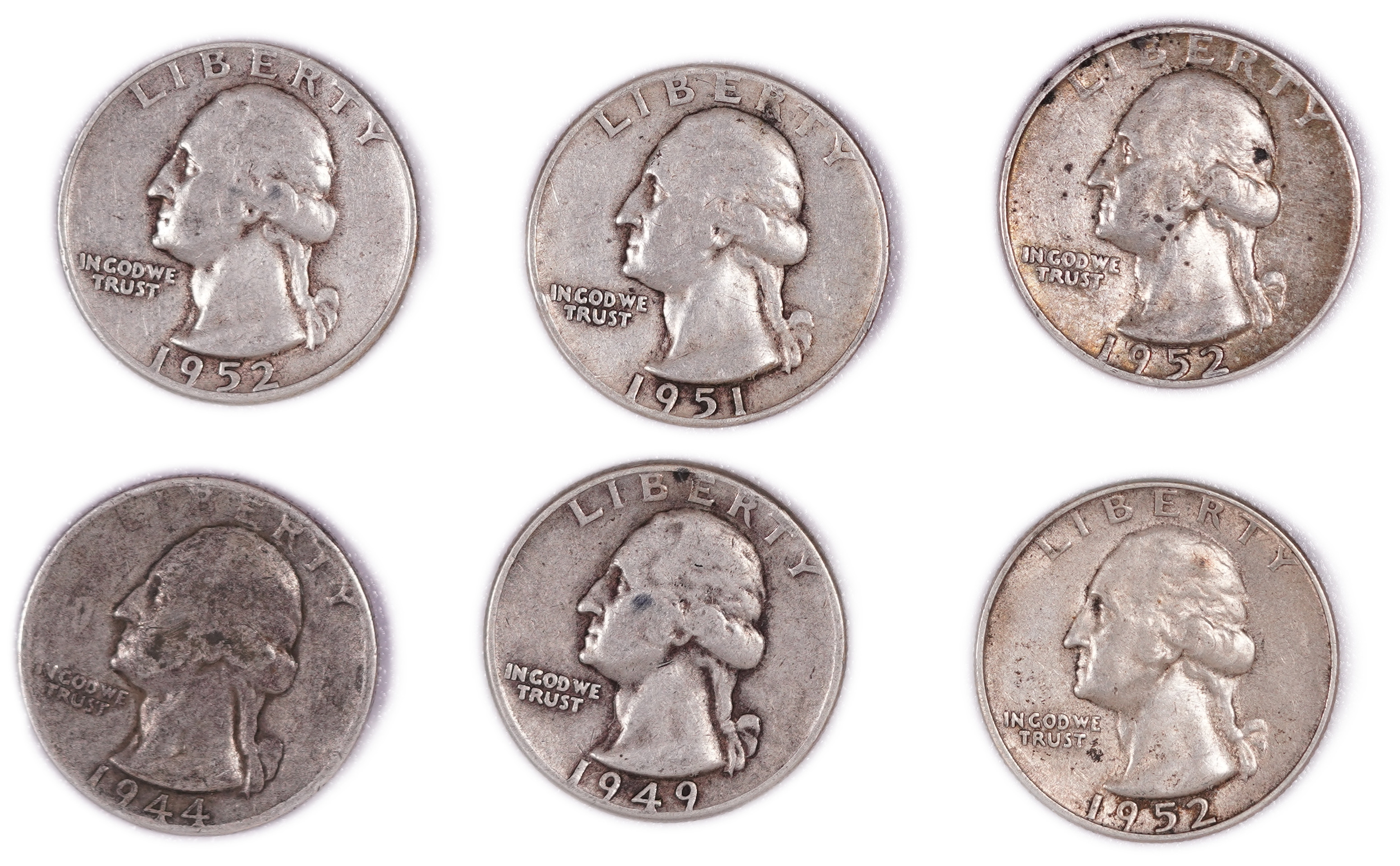 United States - Group of 18 Washington Quarter Dollar Coins - .900 Silver - Total Weight 111.33 g (Approx. 100.20 g ... - 1 4