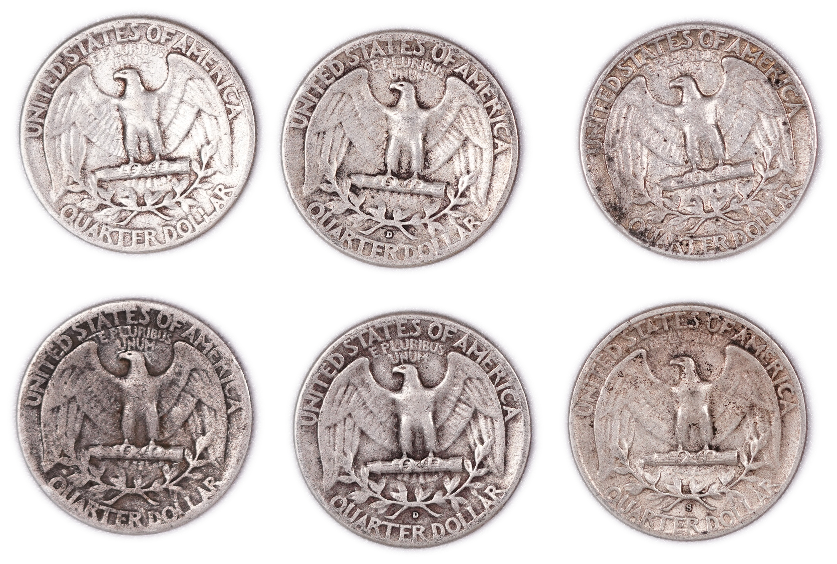 United States - Group of 18 Washington Quarter Dollar Coins - .900 Silver - Total Weight 111.33 g (Approx. 100.20 g ... - 1 5