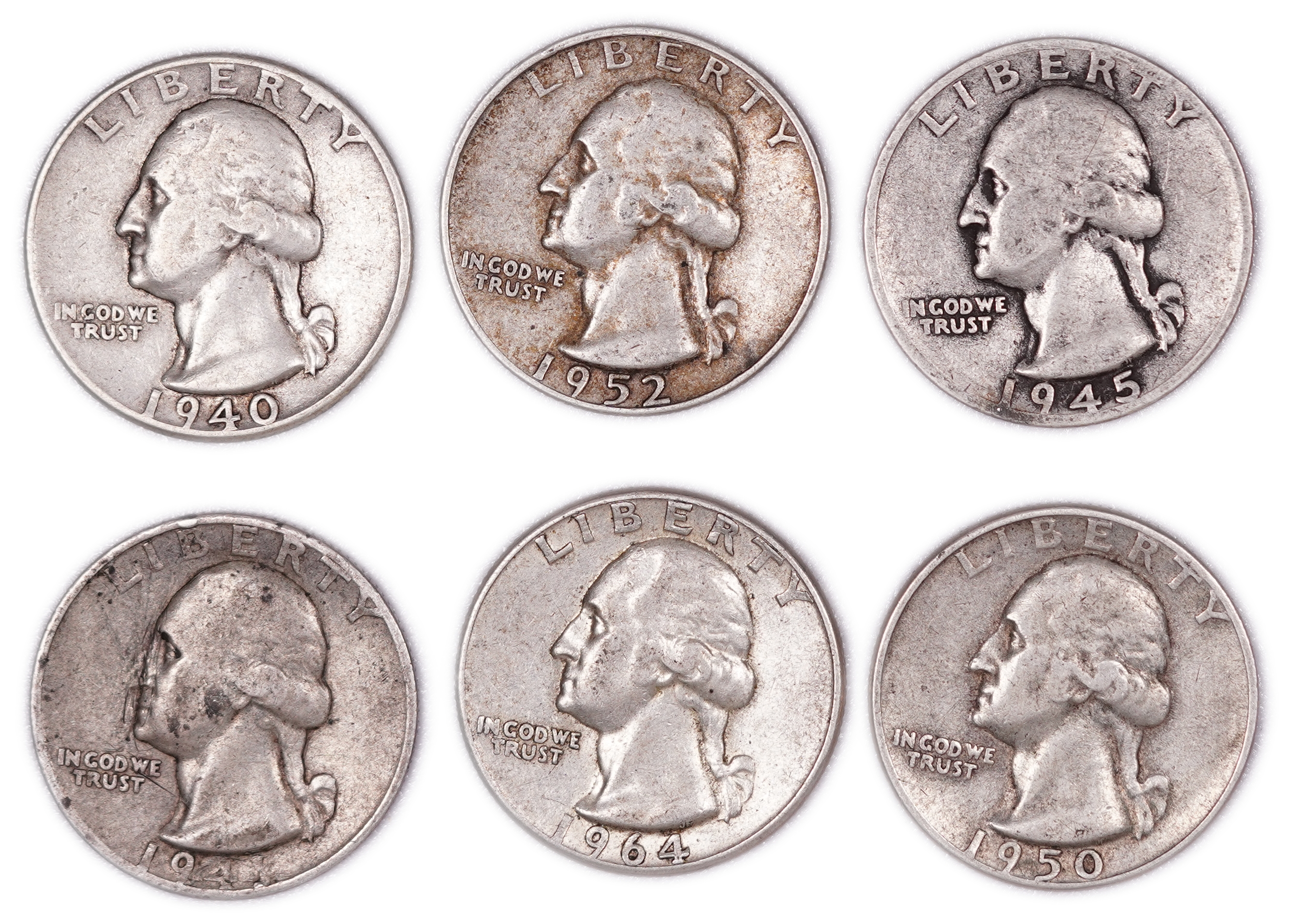 United States - Group of 18 Washington Quarter Dollar Coins - .900 Silver - Total Weight 111.33 g (Approx. 100.20 g ... - 1 2