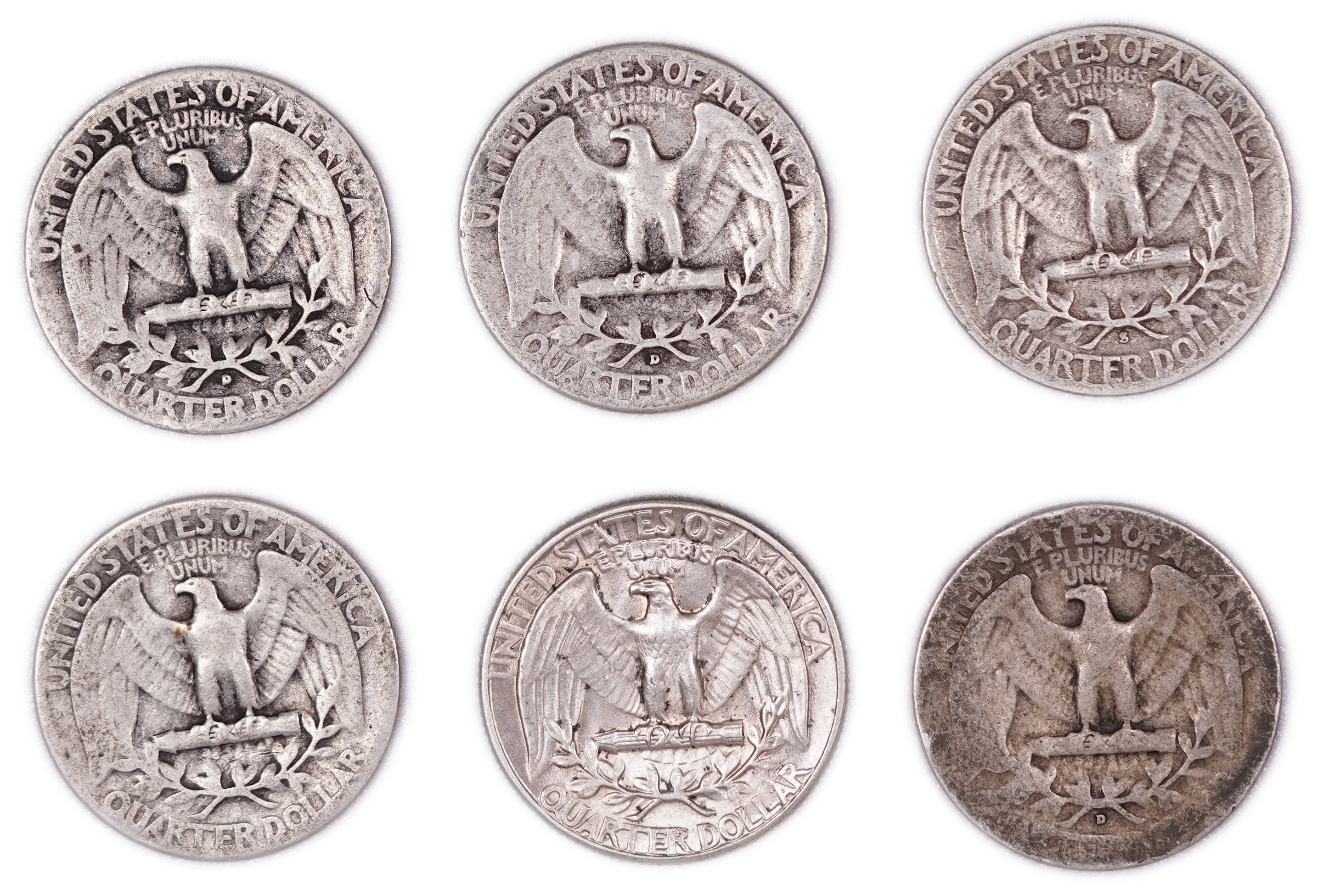 United States - Group of 17 Quarter Dollar Coins - 12 Washington, 3 Barber and 2 Standing Liberty - .900 Silver - ... - 1 7