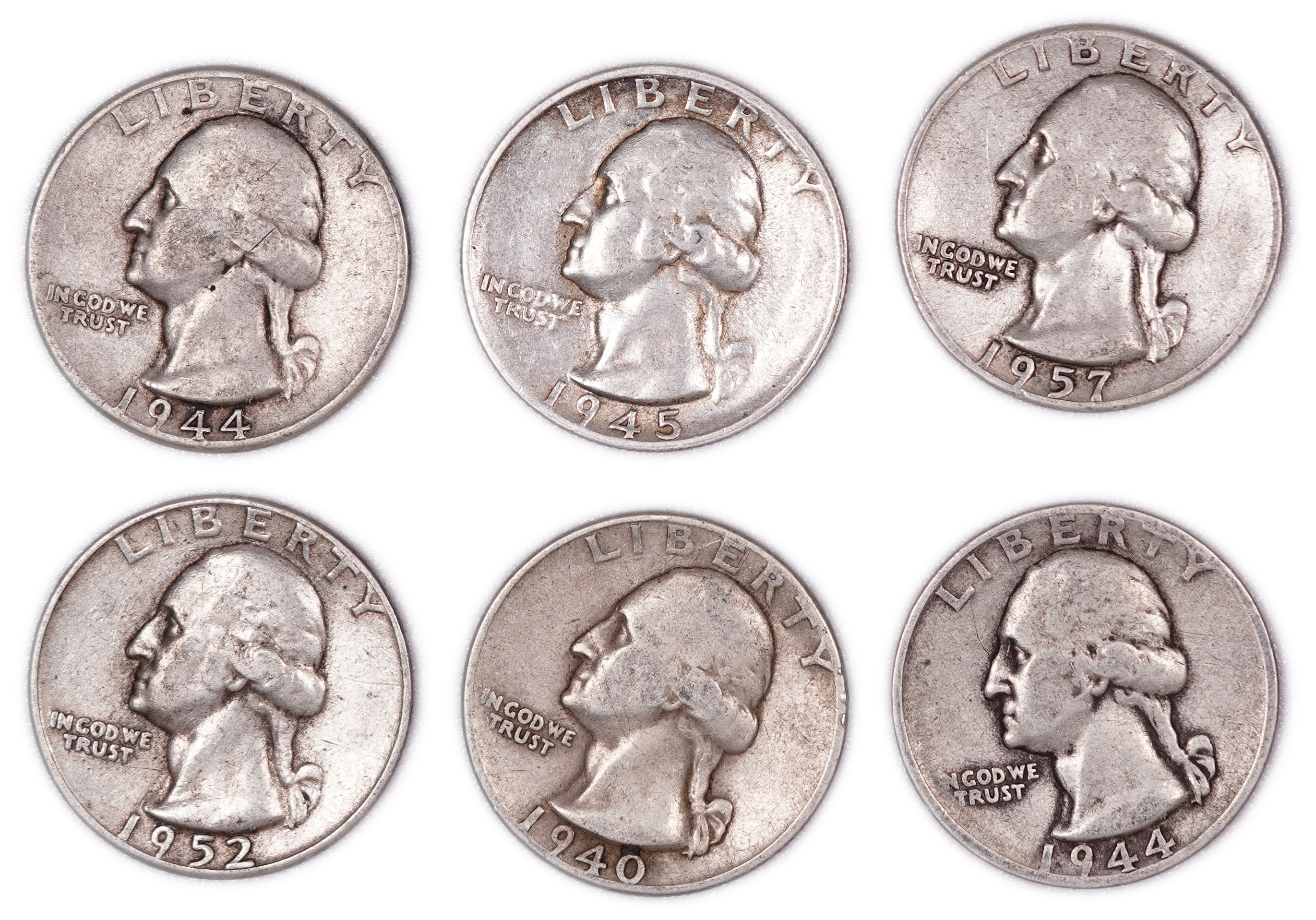 United States - Group of 17 Washington Quarter Dollar Coins - .900 Silver - Total Weight 105.0 g (94.50 g Net ... - 1 6