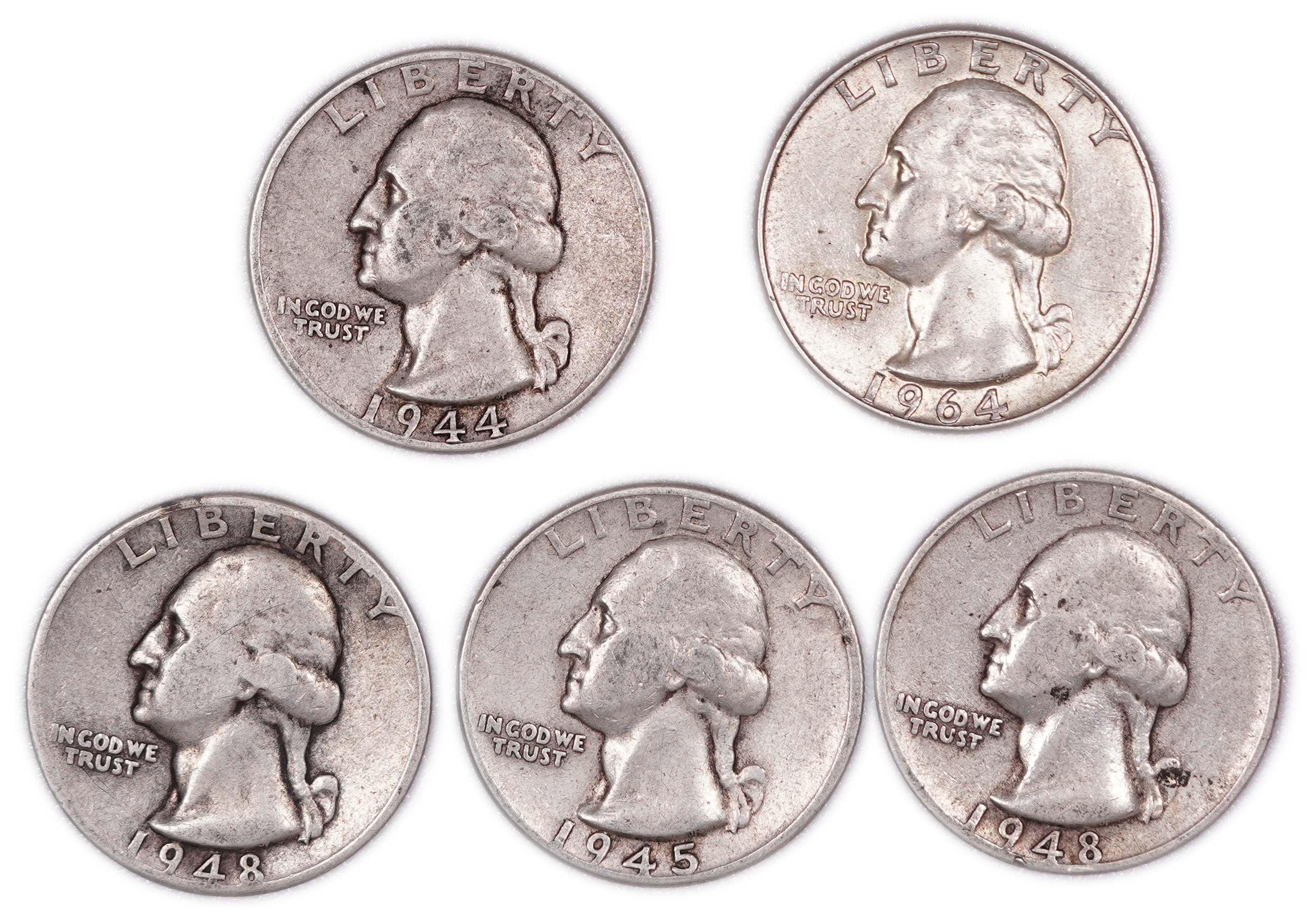 United States - Group of 17 Washington Quarter Dollar Coins - .900 Silver - Total Weight 105.0 g (94.50 g Net ... - 1 2