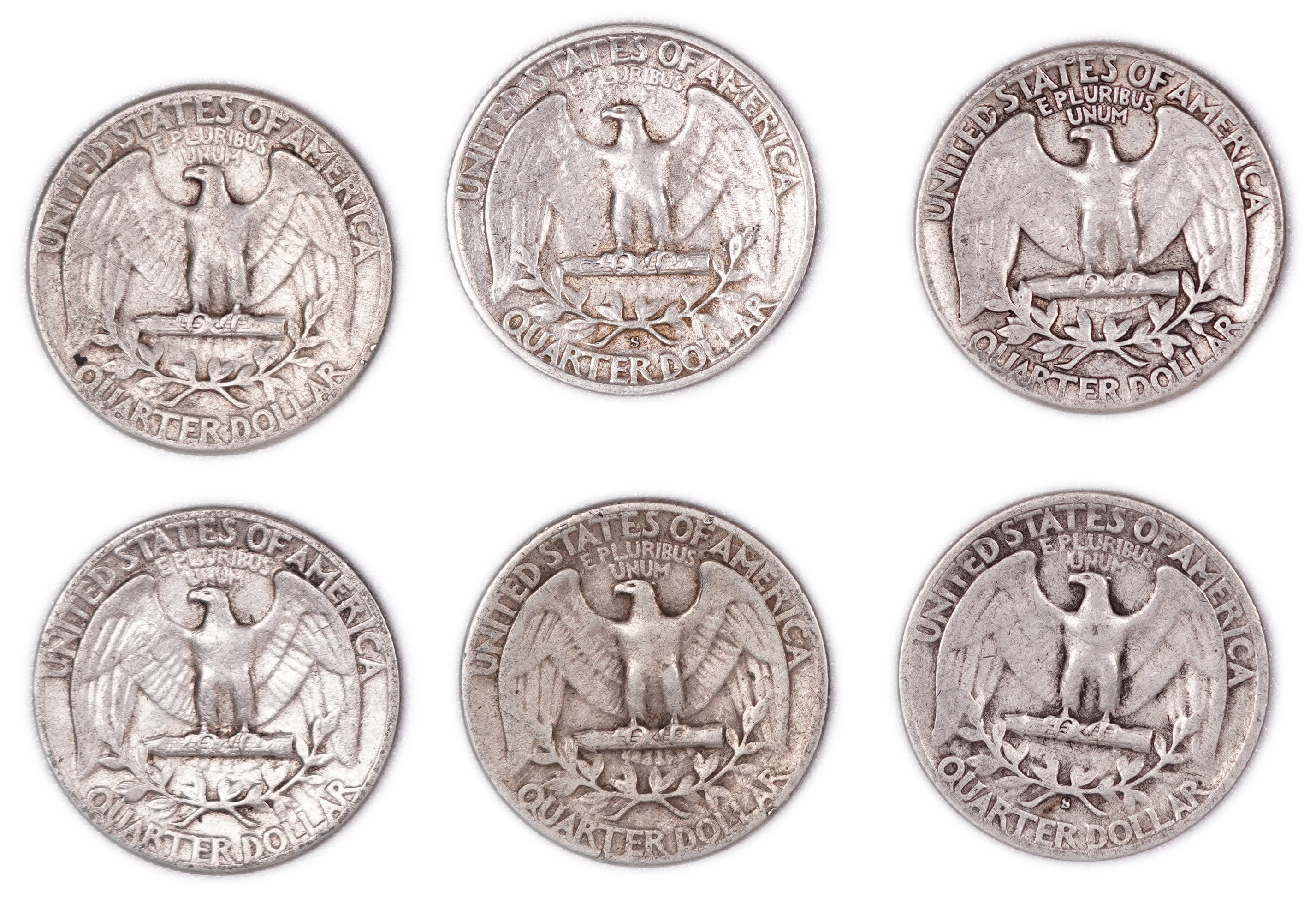 United States - Group of 17 Washington Quarter Dollar Coins - .900 Silver - Total Weight 105.0 g (94.50 g Net ... - 1 7