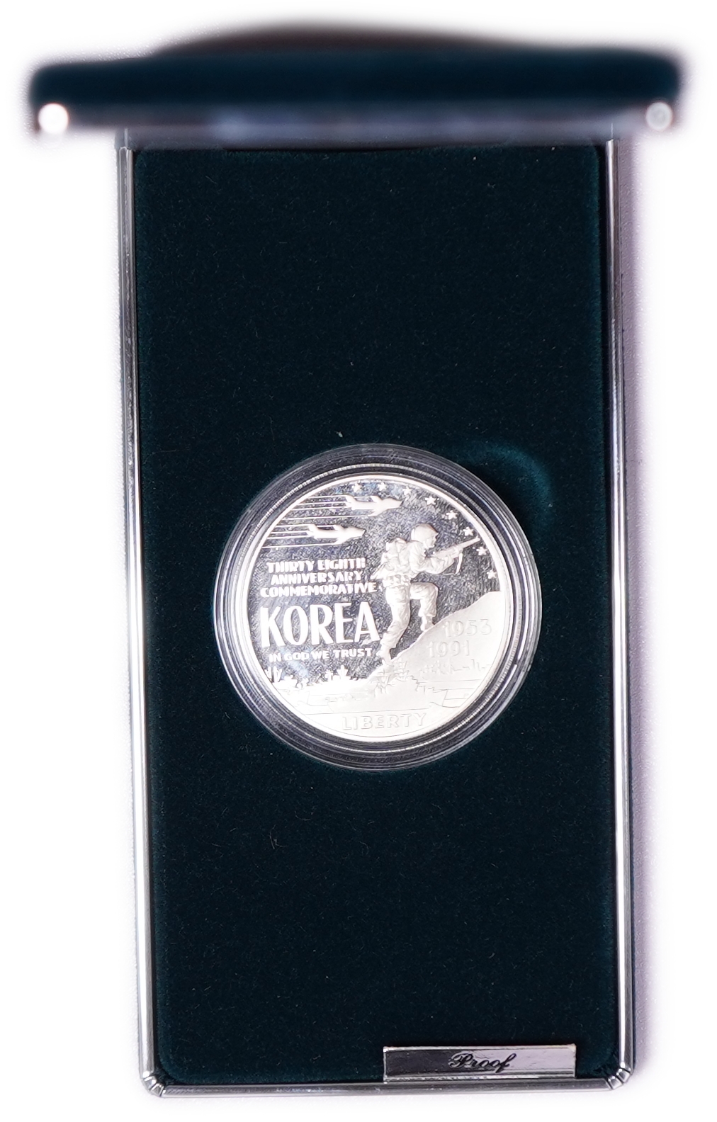 United States - 1991-P $1 Korean War Memorial Coin - 38th Anniversary of the Korean Armistice - .900 Silver, 26.73 ... - 1 2