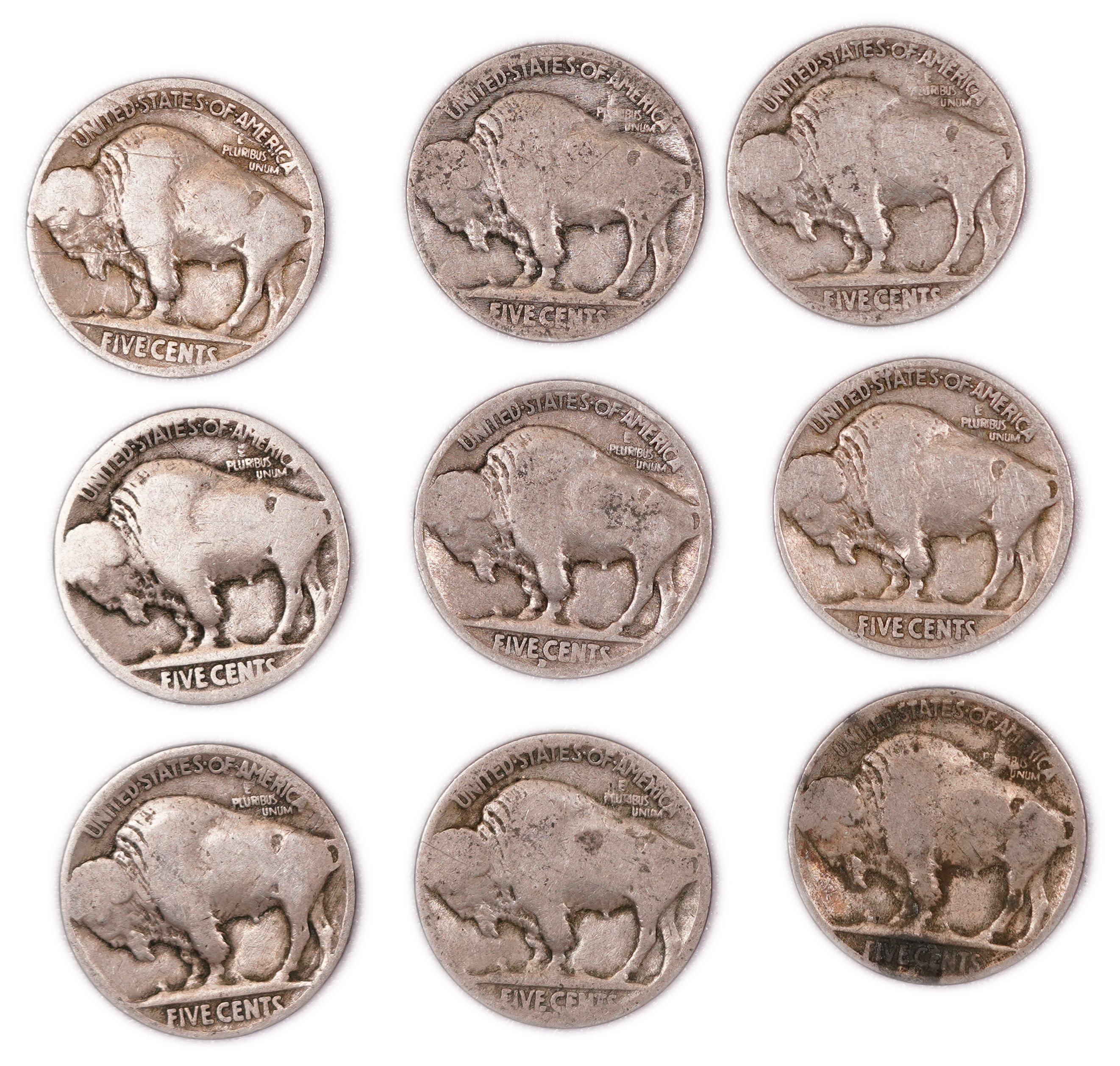 United States - Group of 41 Buffalo Nickel Coins - 5 Cents - Various Types and Dates - 1 4