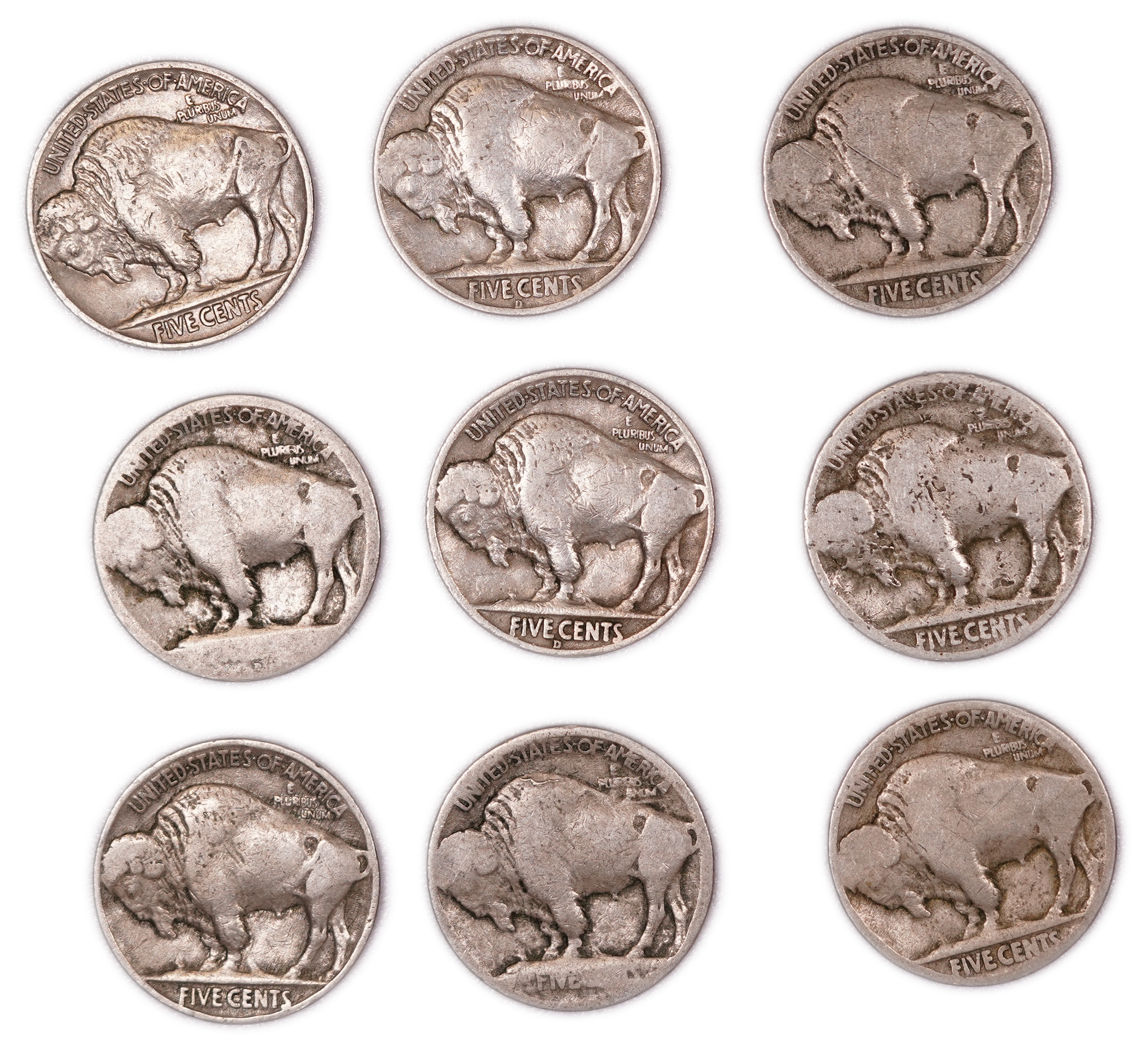 United States - Group of 41 Buffalo Nickel Coins - 5 Cents - Various Types and Dates - 1 8