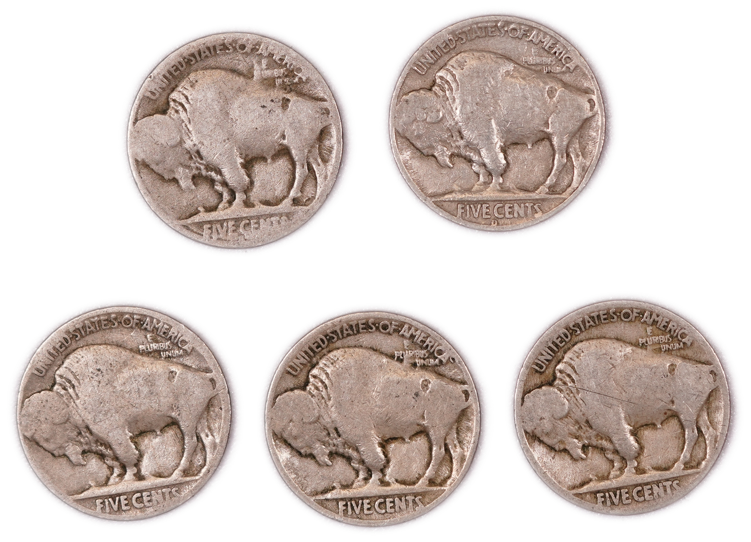 United States - Group of 41 Buffalo Nickel Coins - 5 Cents - Various Types and Dates - 1 3