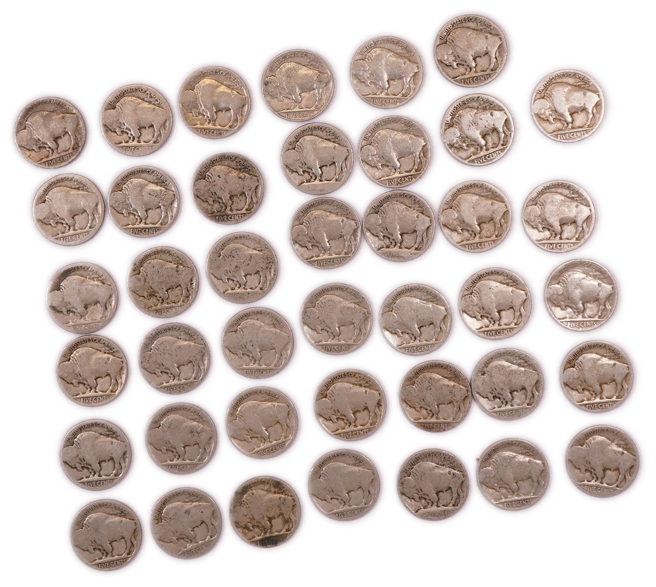 United States - Group of 41 Buffalo Nickel Coins - 5 Cents - Various Types and Dates - 1 1