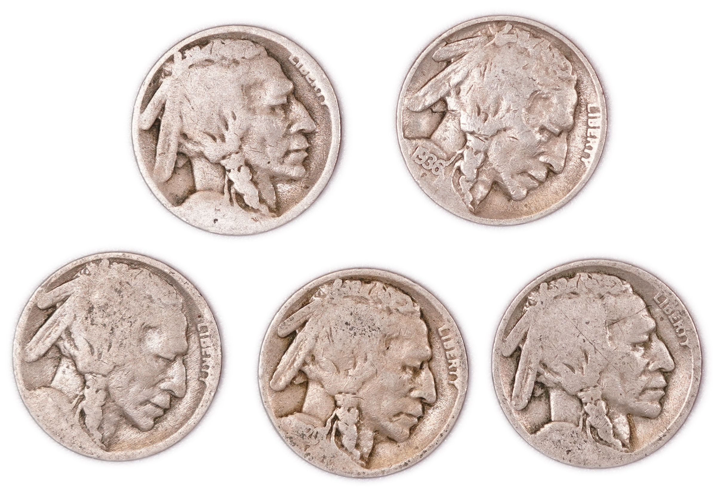United States - Group of 41 Buffalo Nickel Coins - 5 Cents - Various Types and Dates - 1 2