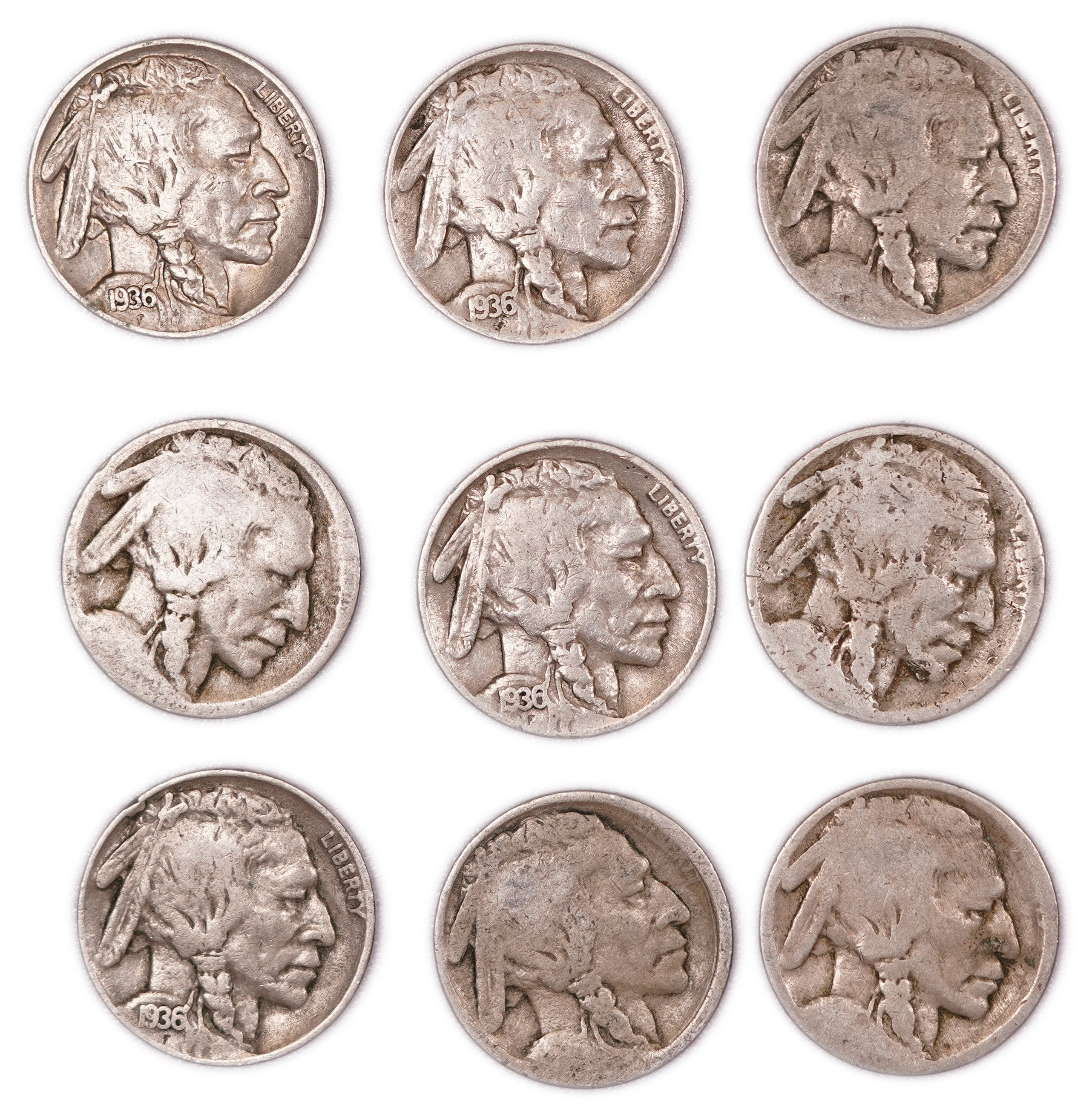 United States - Group of 41 Buffalo Nickel Coins - 5 Cents - Various Types and Dates - 1 7