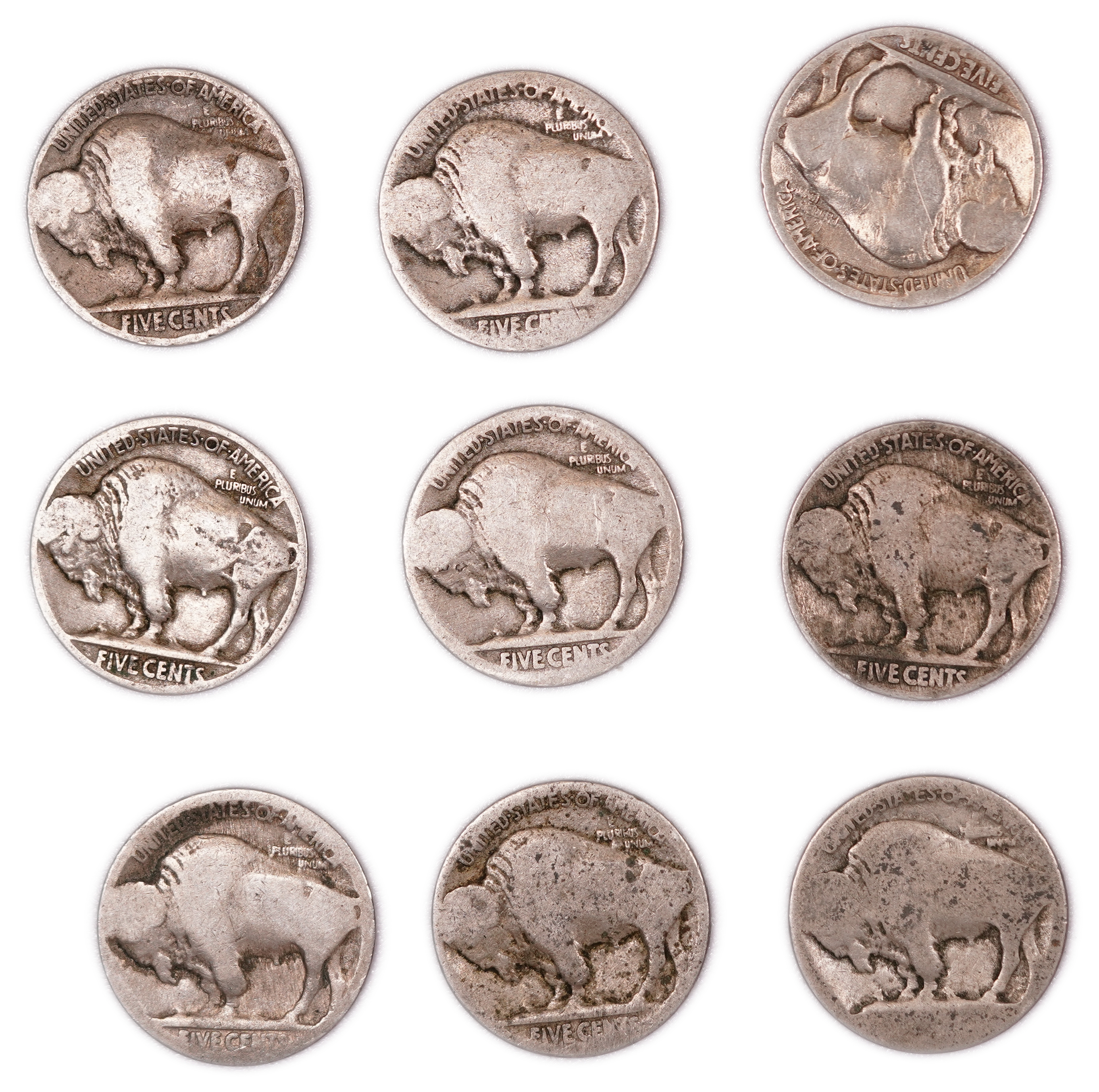 United States - Group of 41 Buffalo Nickel Coins - 5 Cents - Various Types and Dates - 1 10