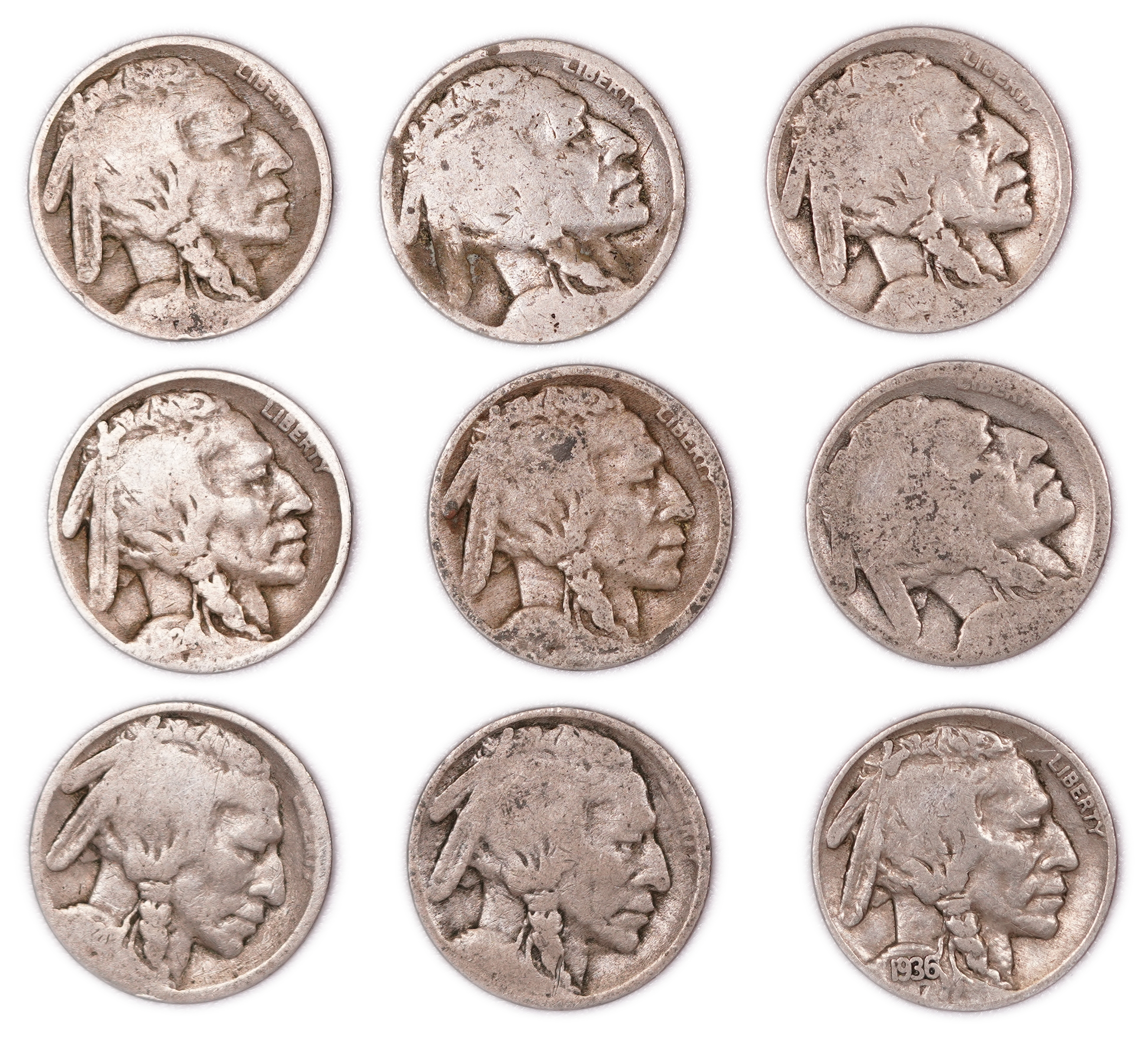 United States - Group of 41 Buffalo Nickel Coins - 5 Cents - Various Types and Dates - 1 5