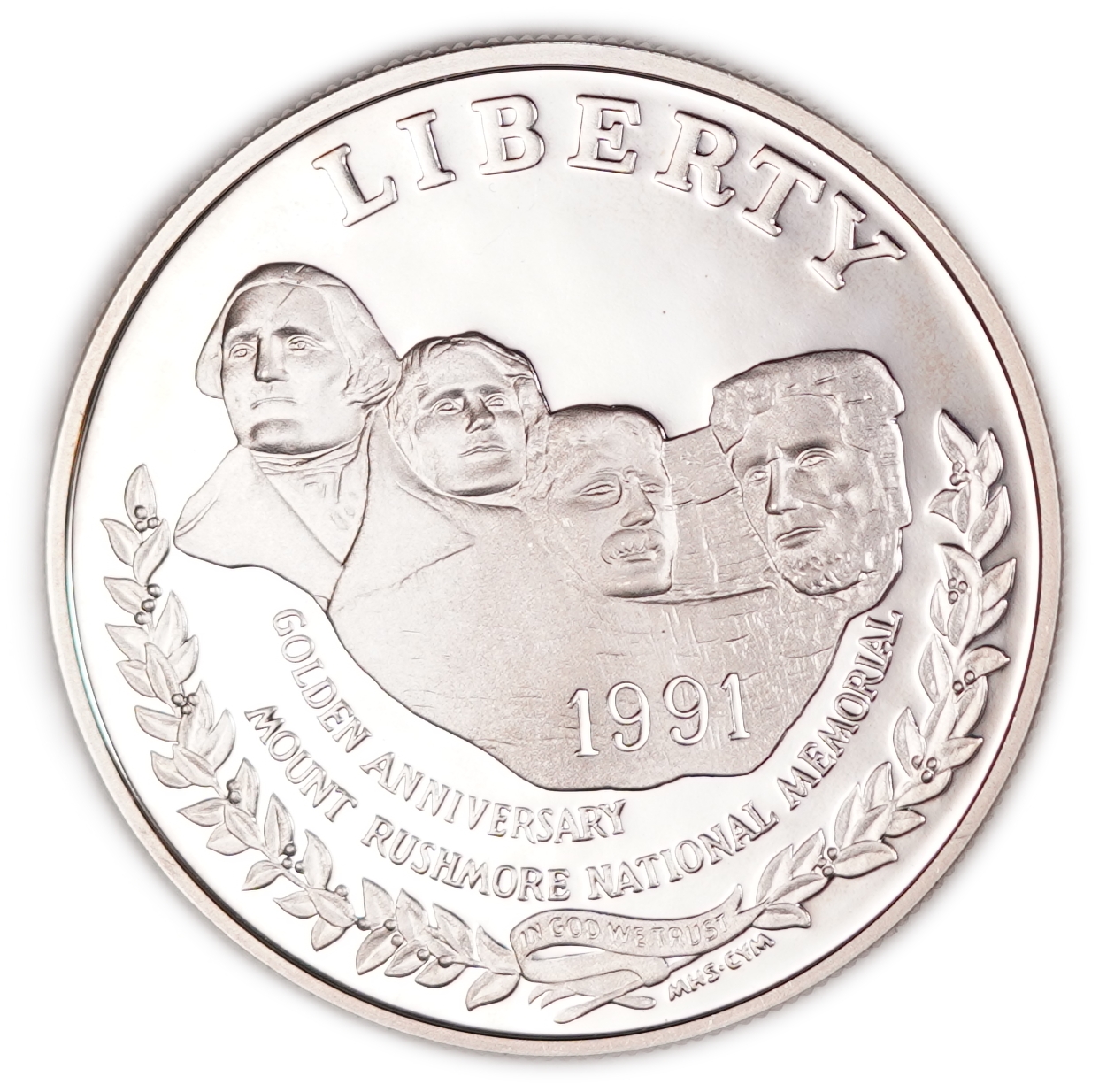 United States - Official 3-Coin Set, 1/2, 1 and 5 Dollars 1991 - 50th Anniversary of Mount Rushmore National ... - 1 7