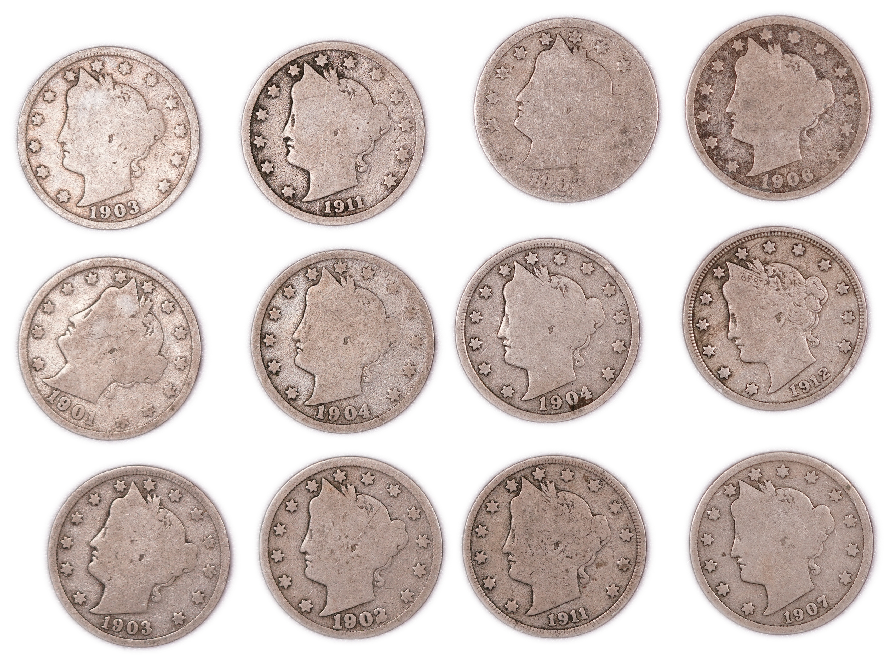 United States - Group of 30 Liberty Head "V" Nickels - 5 Cents - Various Dates 1883-1912 - 1 6