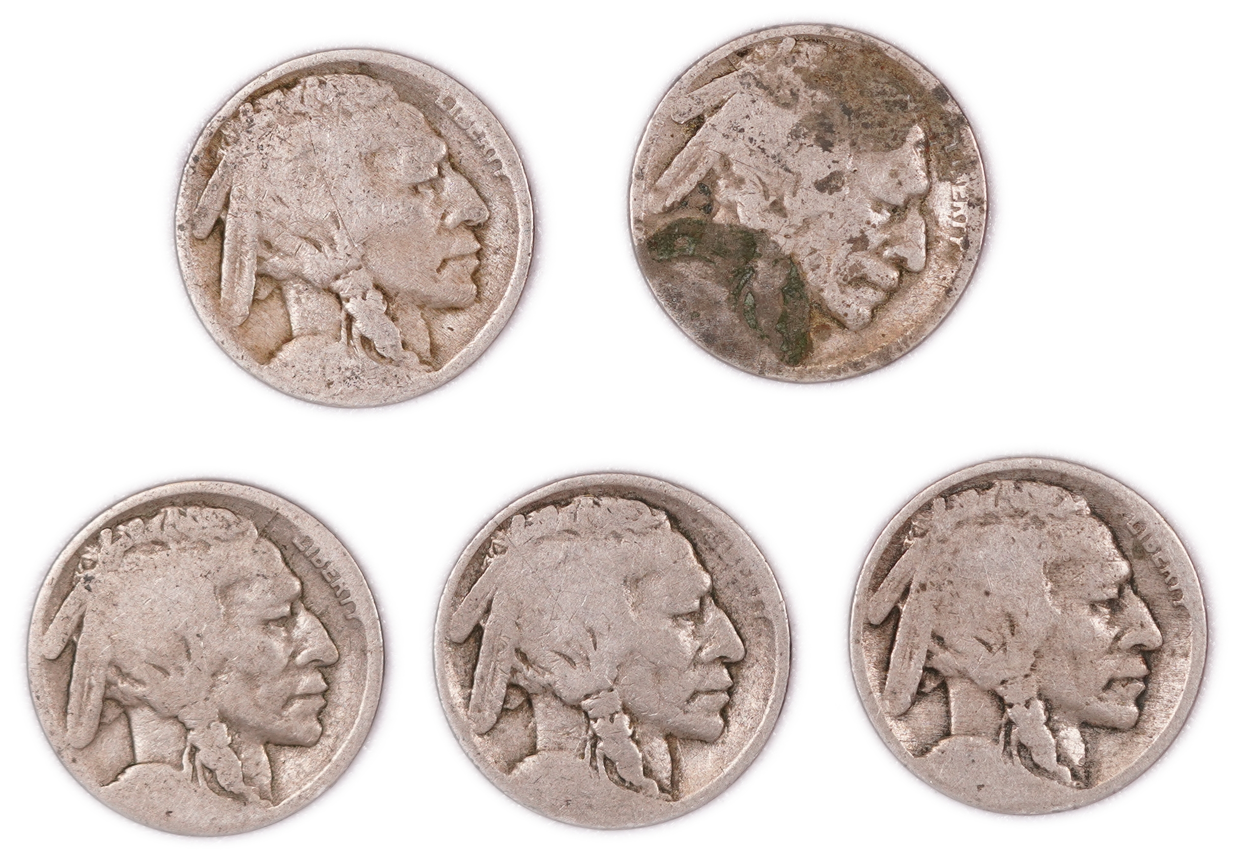 United States - Group of 47 Buffalo Nickels - 5 Cents - Indian Head Series - Various Dates 1913-1938 - 1 7