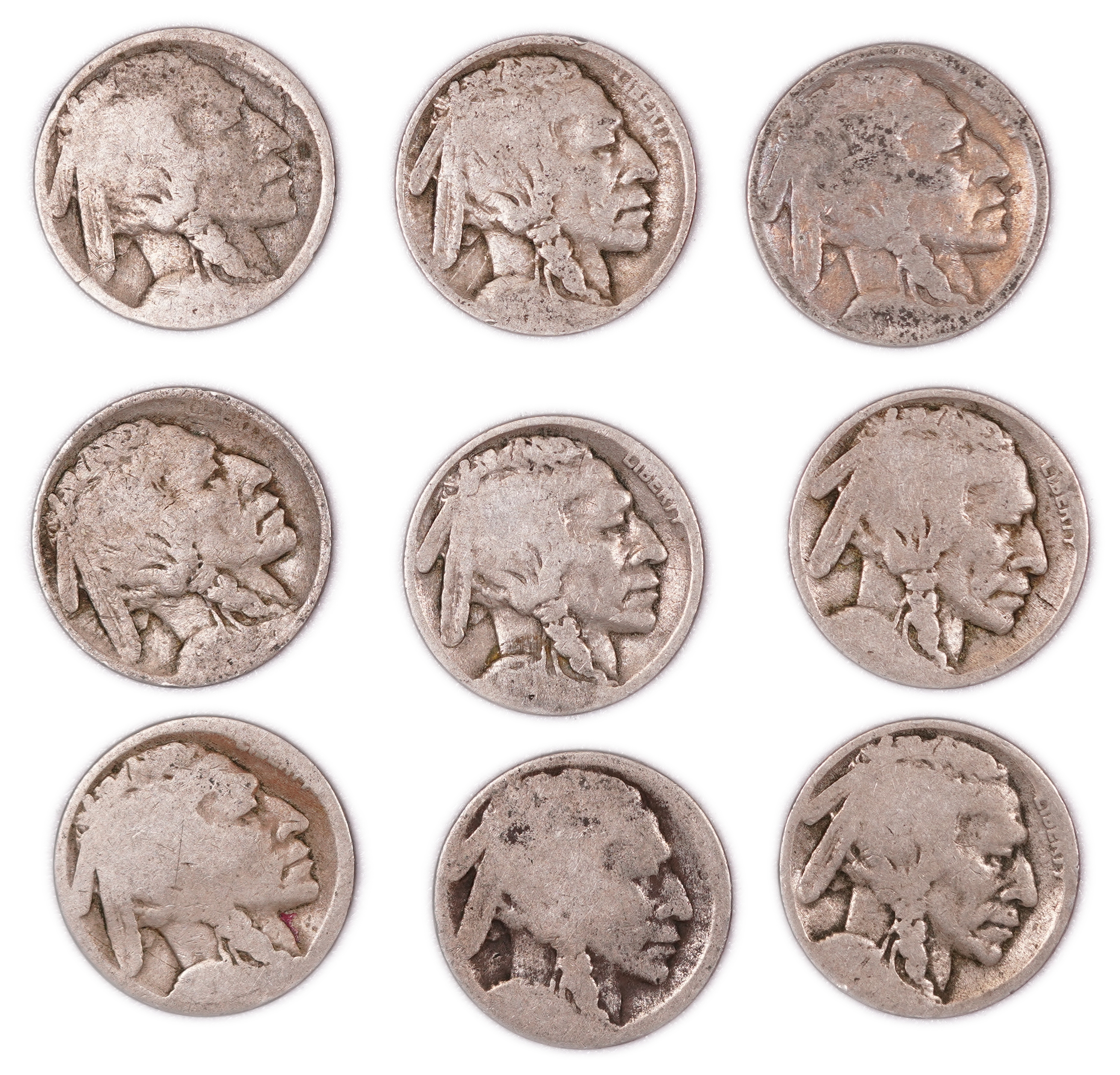 United States - Group of 47 Buffalo Nickels - 5 Cents - Indian Head Series - Various Dates 1913-1938 - 1 13