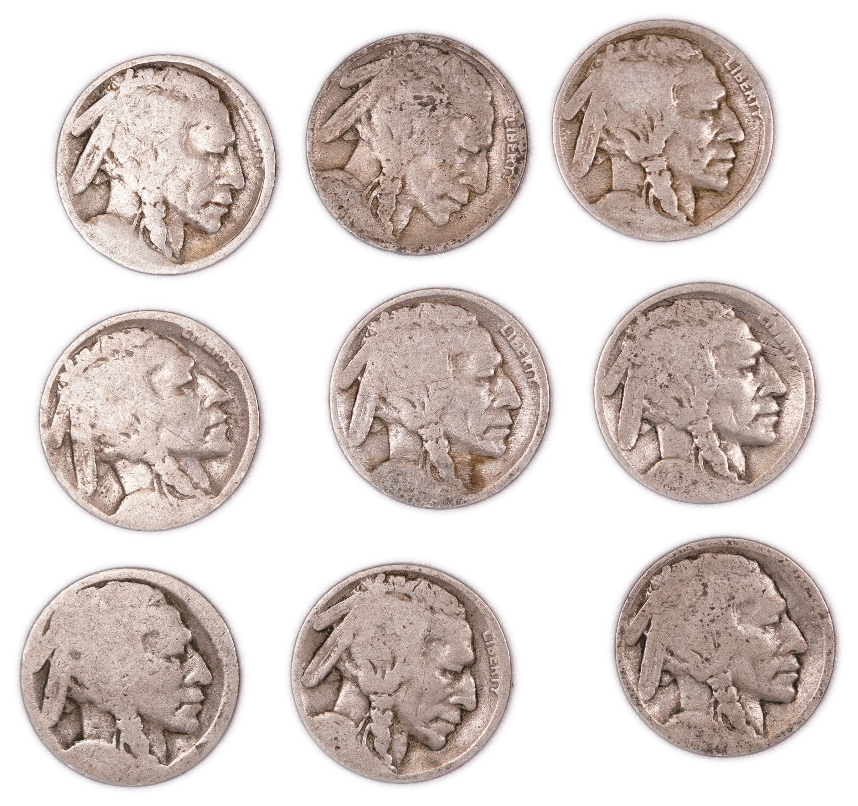 United States - Group of 47 Buffalo Nickels - 5 Cents - Indian Head Series - Various Dates 1913-1938 - 1 6